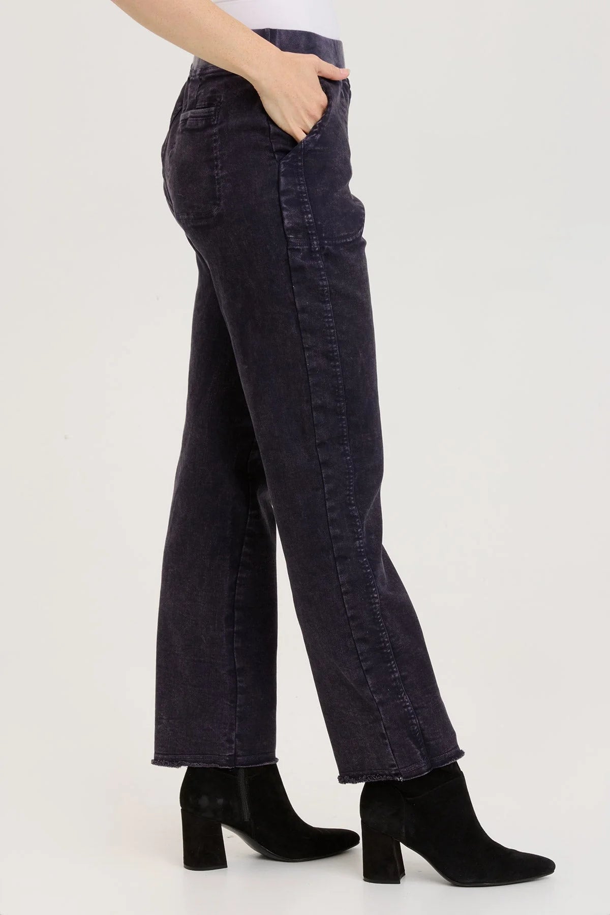 Oreun Slim Pant - Distress Wash Mariner by XCVI — alternate view
