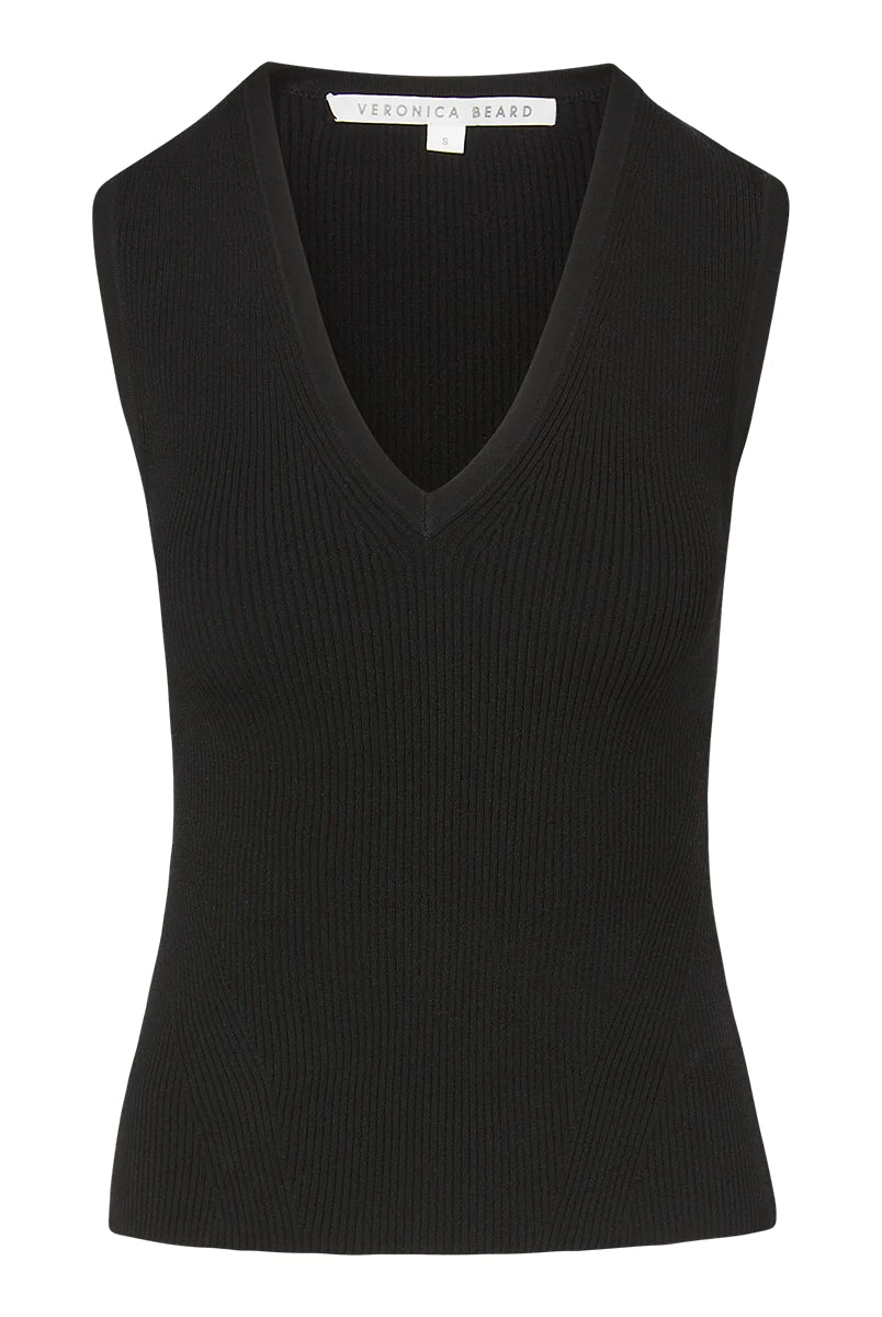 Sid Sleeveless Knit Top - Black by Veronica Beard — view 5