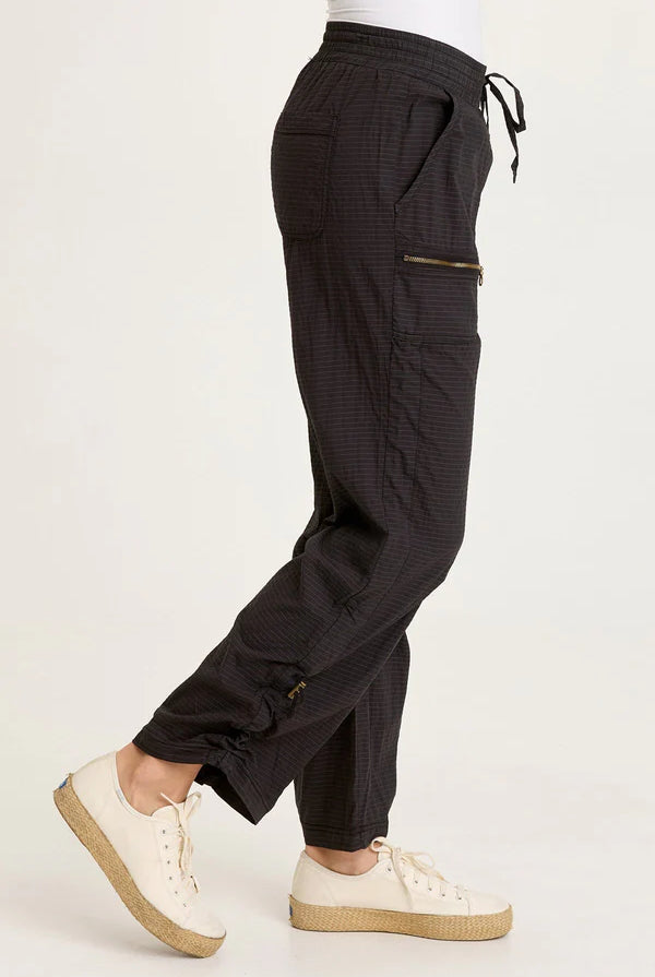 Trotter Textured Side Cinch Pant - Black by XCVI — alternate view