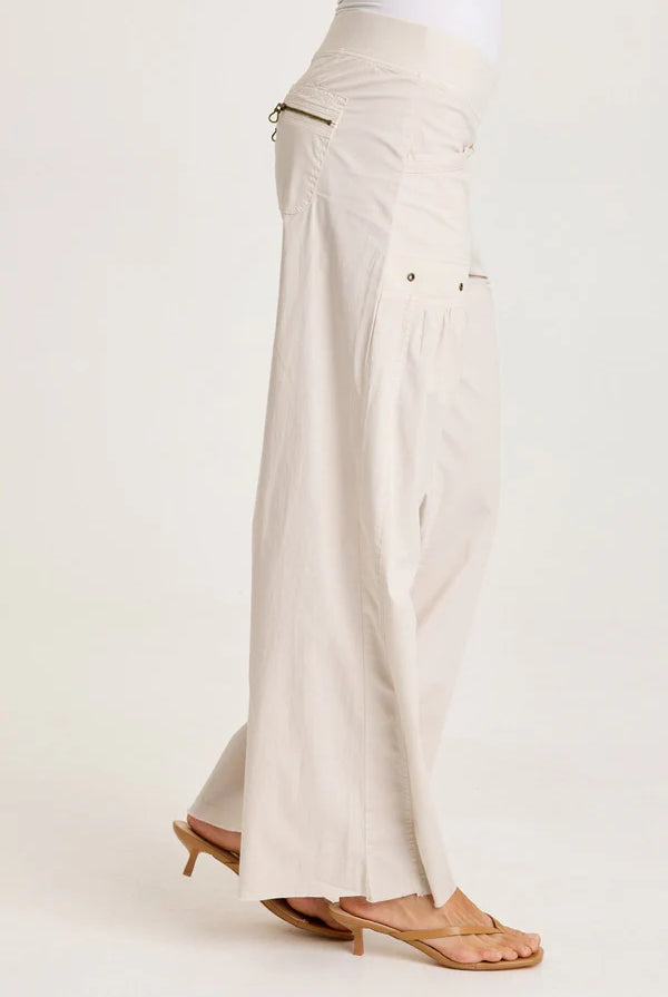 Brently Poplin Wide Leg Pant - Sonic Silver by XCVI — view 3