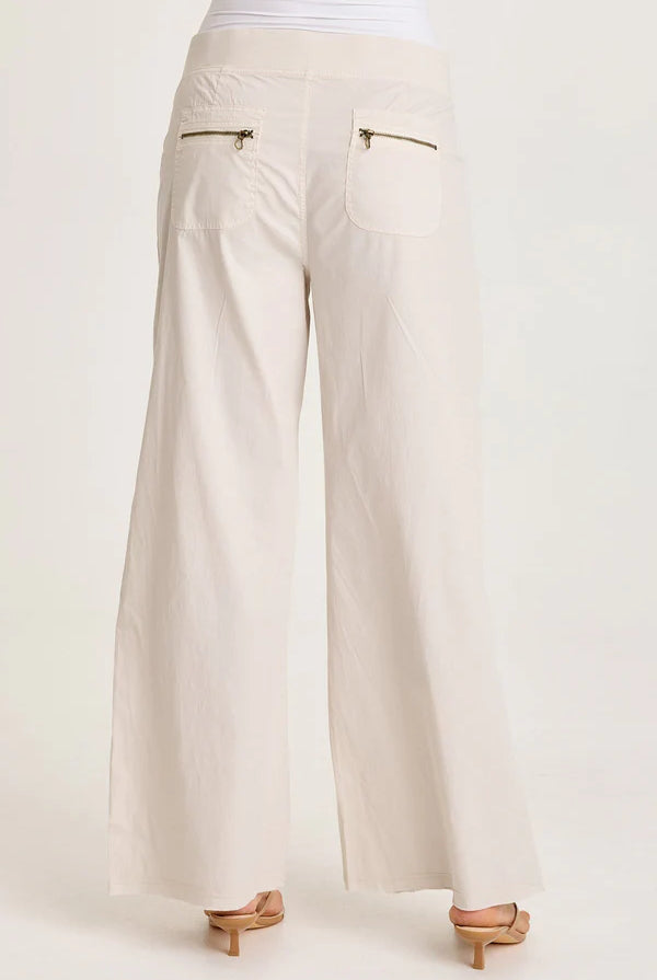 Brently Poplin Wide Leg Pant - Sonic Silver by XCVI — view 4