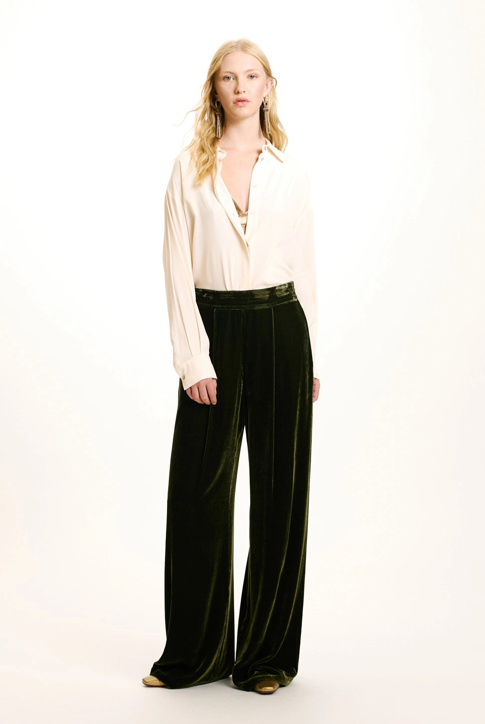 Pascal Smooth Velvet Pants - Matcha Green by Momonì | 25 South Boutiques