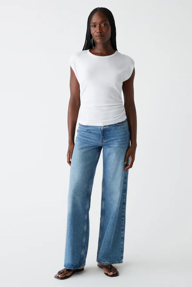 Joni Power Shoulder Tee - White by Michael Stars — alternate view