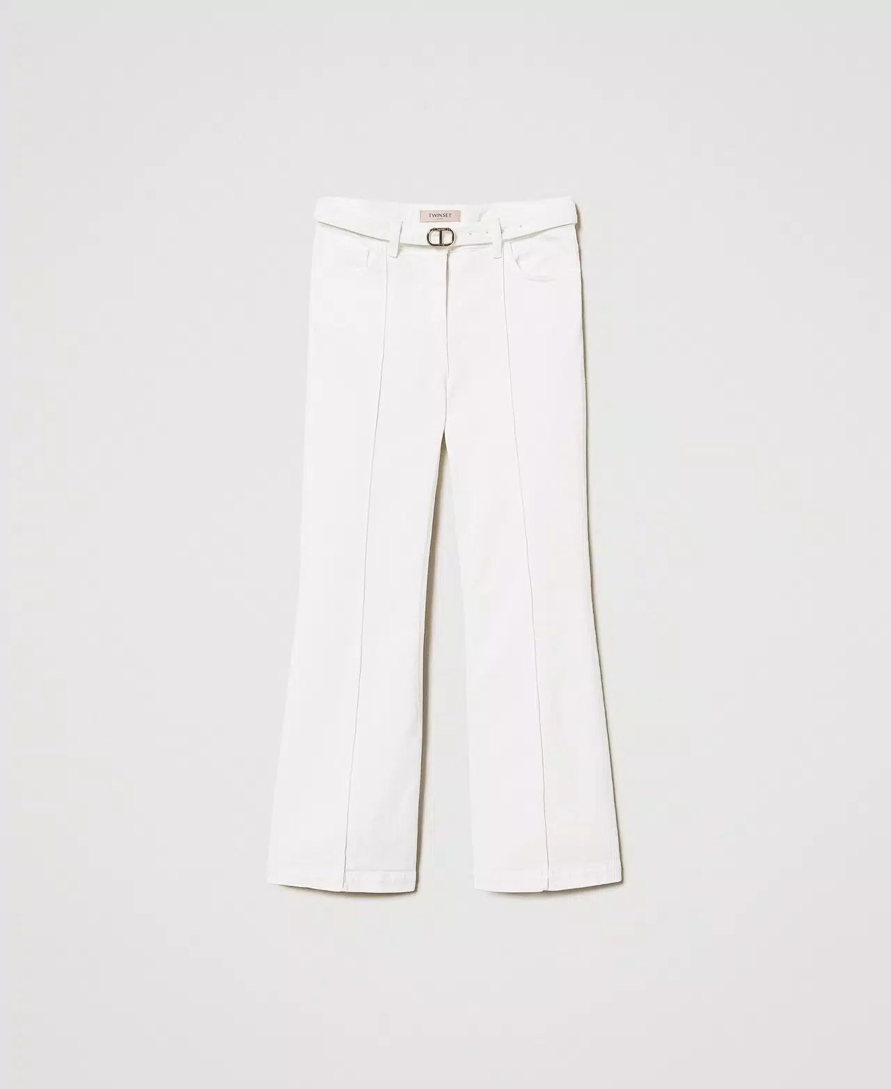 Bull Cropped Trousers - White Denim by Twinset — view 5