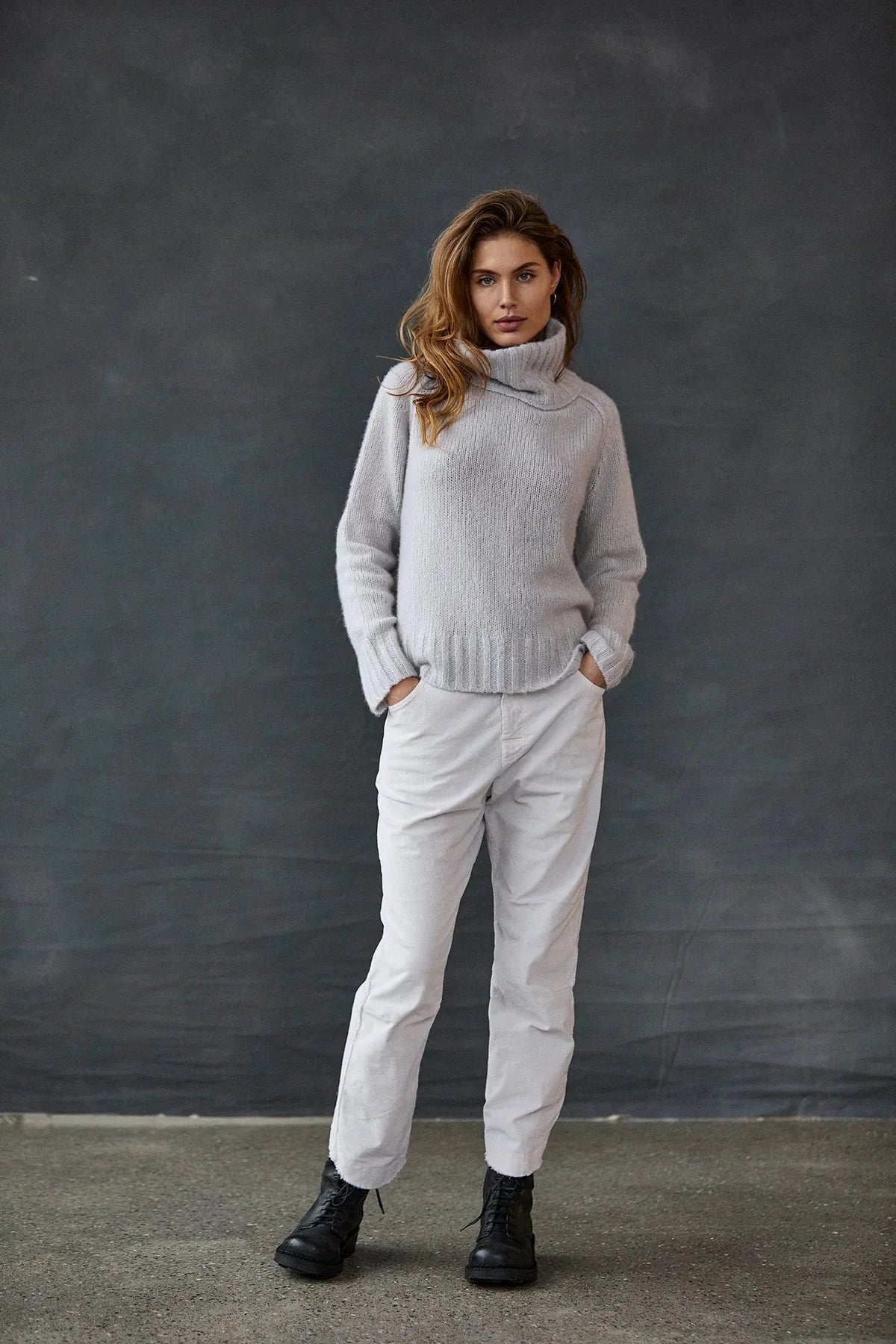 Cashmere Blend Turtleneck - Soft Orchid by Kristensen — view 3