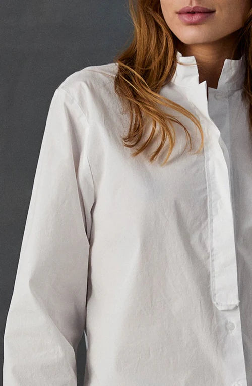 Cotton Stretch Shirt - White by Kristensen — alternate view