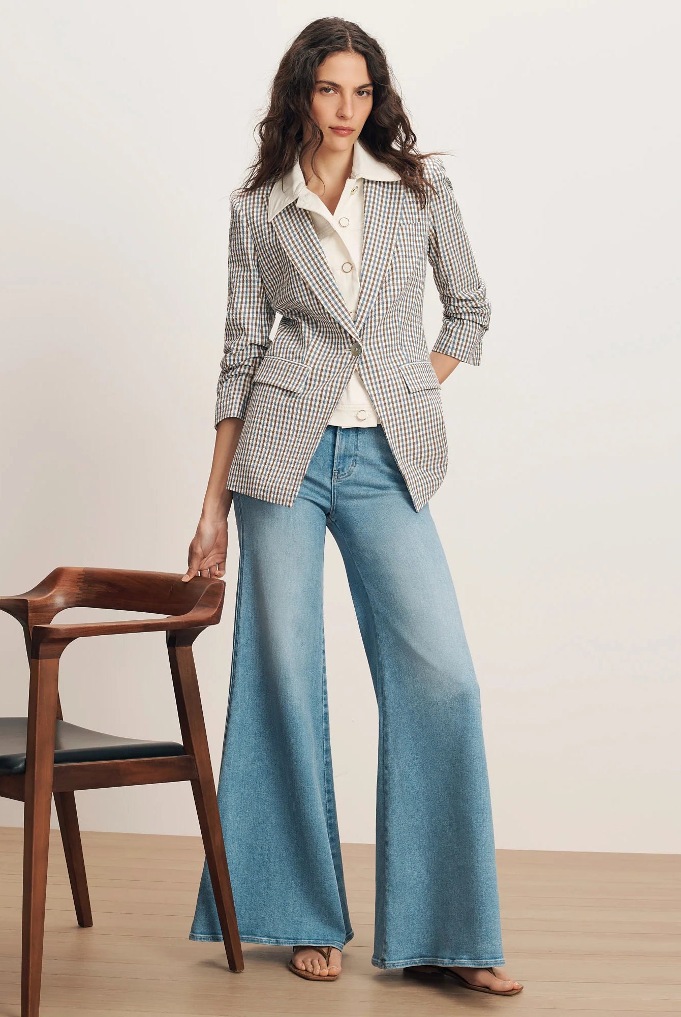 Clayton Gingham Dickey Jacket - Acorn Multi by Veronica Beard — alternate view