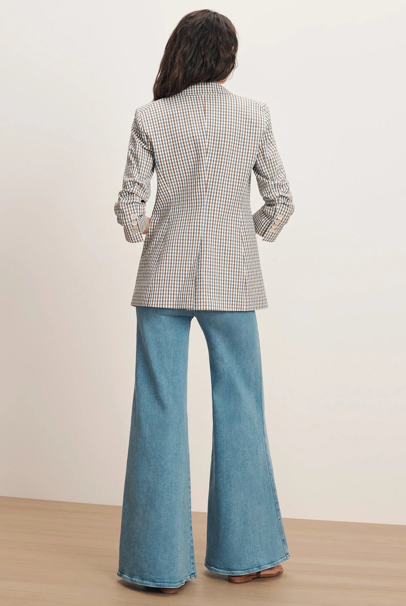 Clayton Gingham Dickey Jacket - Acorn Multi by Veronica Beard — view 3
