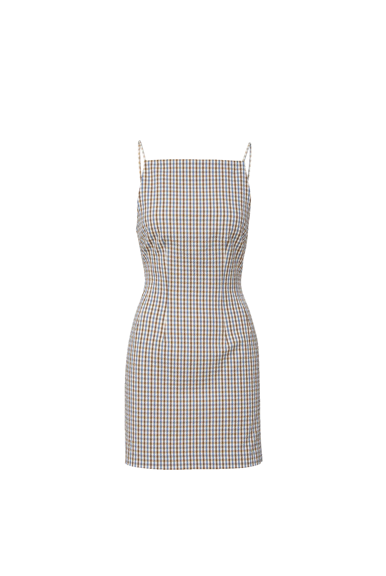 Chester Gingham Mini Dress - Acorn Multi by Veronica Beard — view 5
