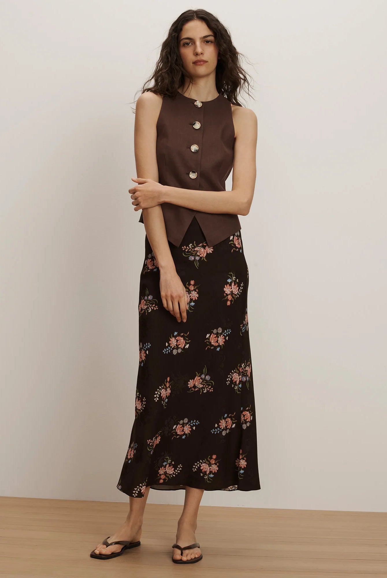 Hartwell Tailored Vest - Dark Mocha by Veronica Beard — alternate view