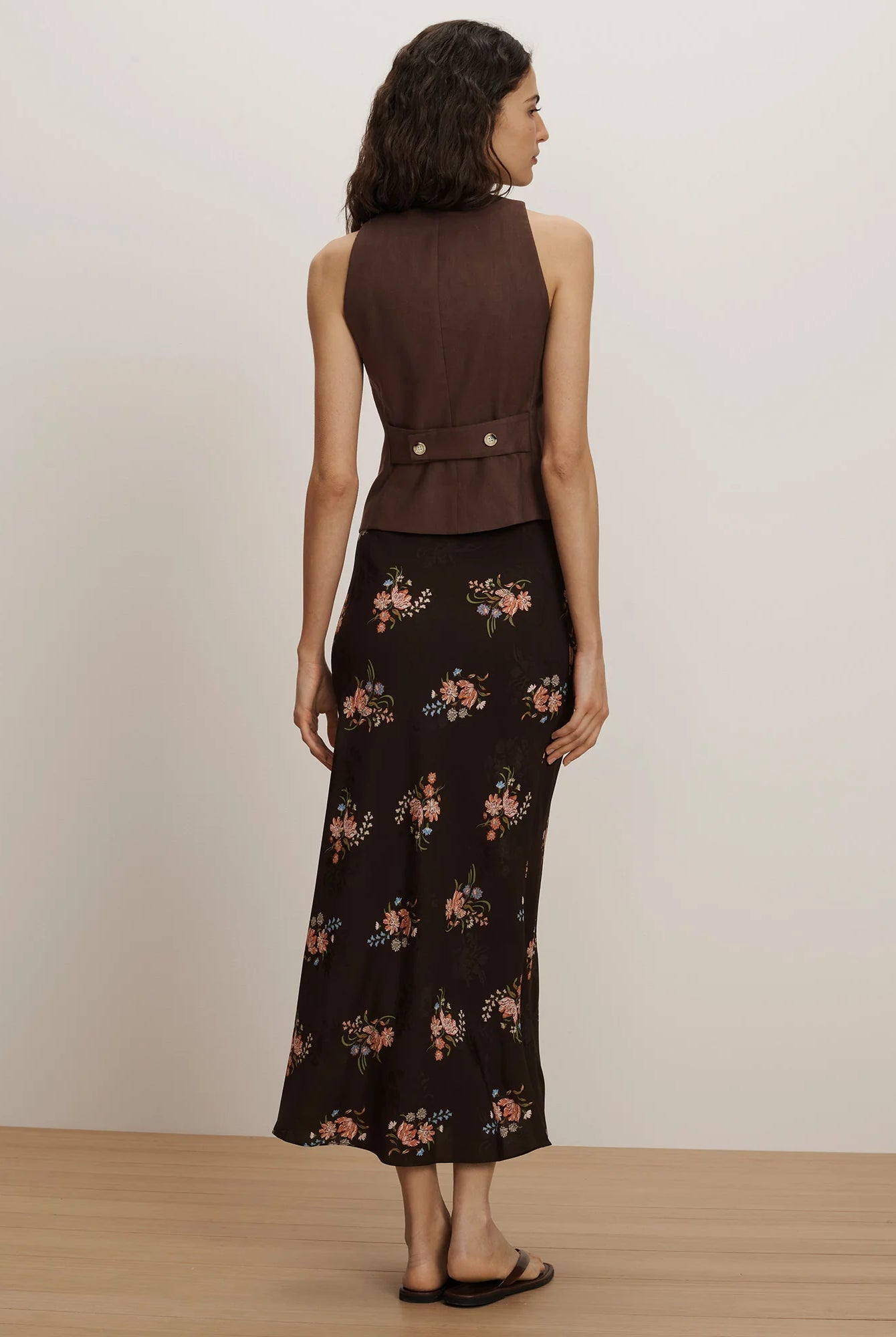 Hartwell Tailored Vest - Dark Mocha by Veronica Beard — view 3