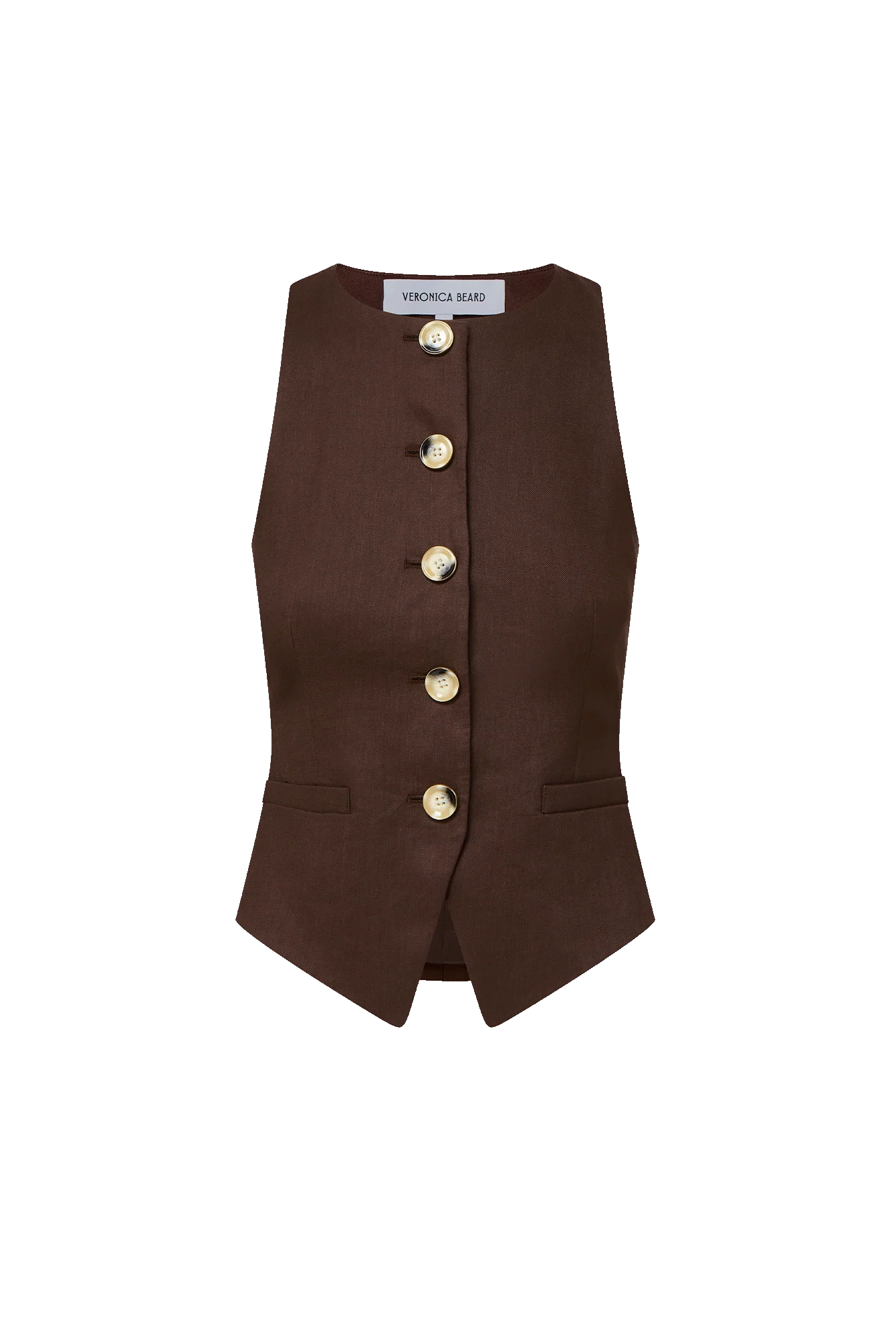 Hartwell Tailored Vest - Dark Mocha by Veronica Beard — view 7