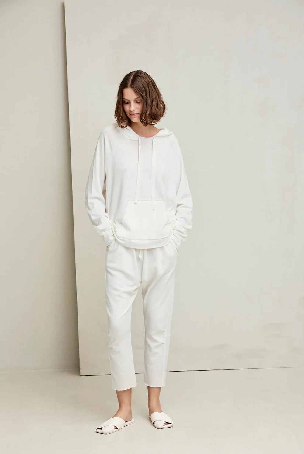 Ultra Light Sweat Hoodie - Natural by Kristensen — alternate view