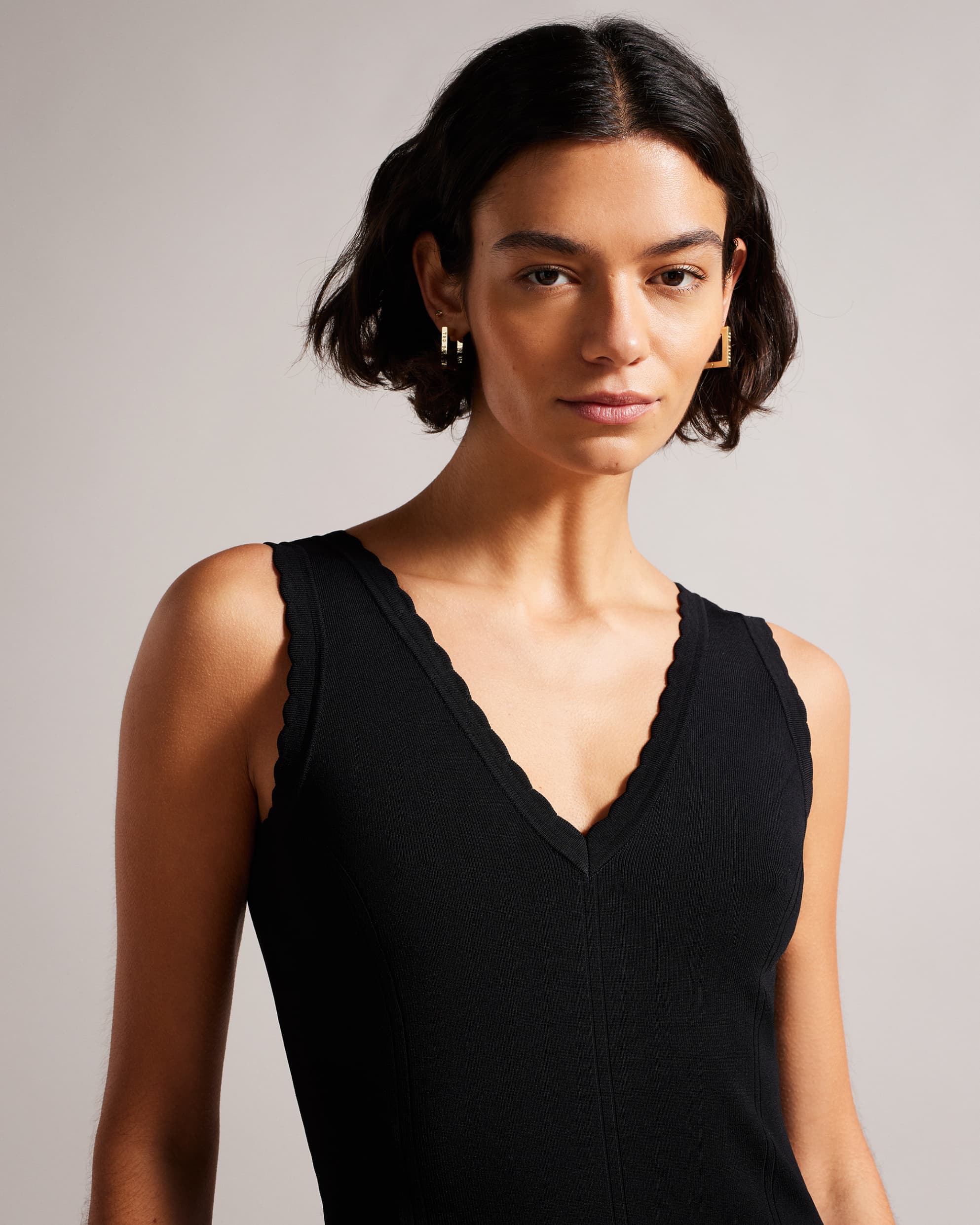 Juliann Broderie Stitch Midi Knit Dress - Black by Ted Baker — view 4