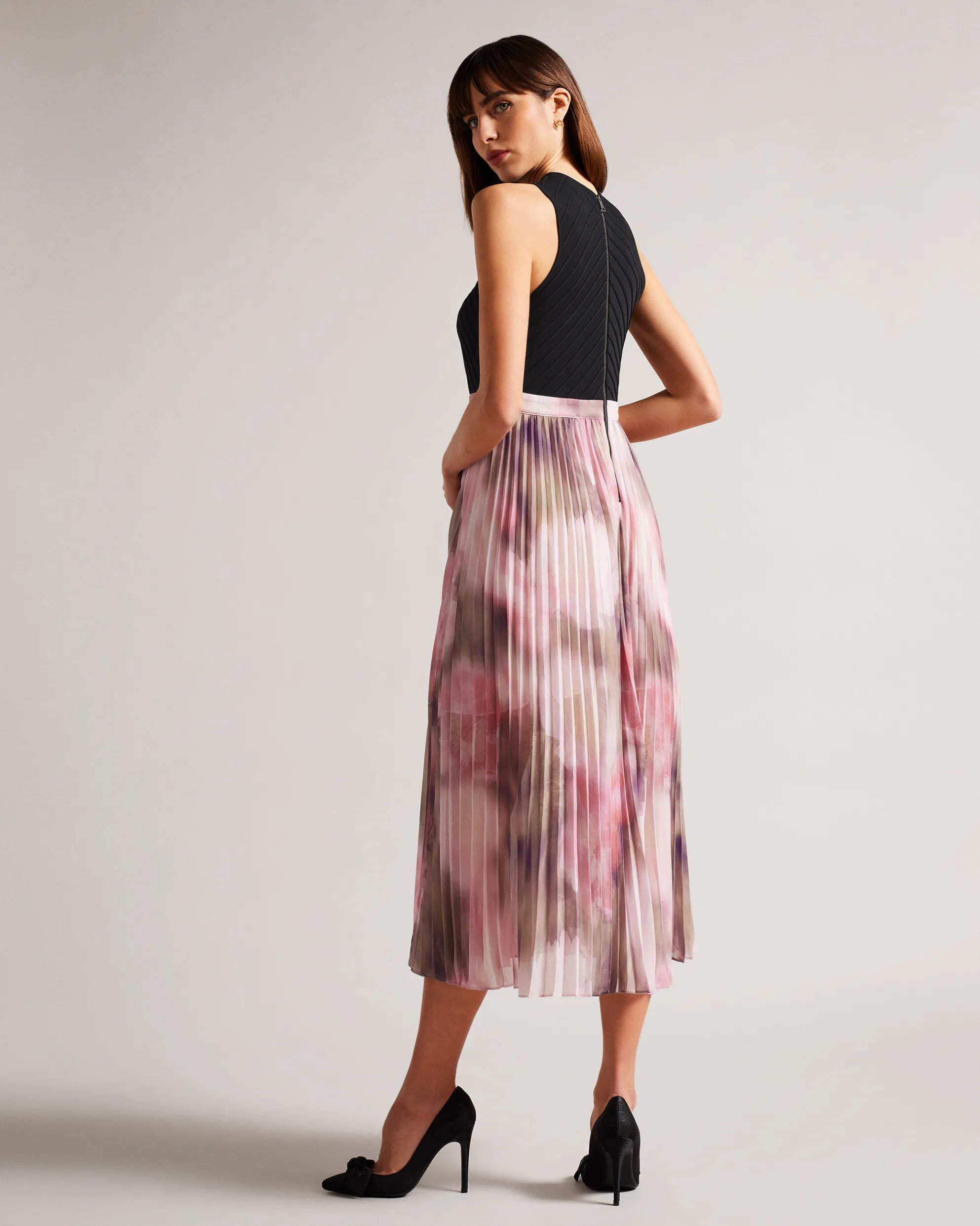 Loulous Pleated Skirt Midi Dress - Coral by Ted Baker — alternate view