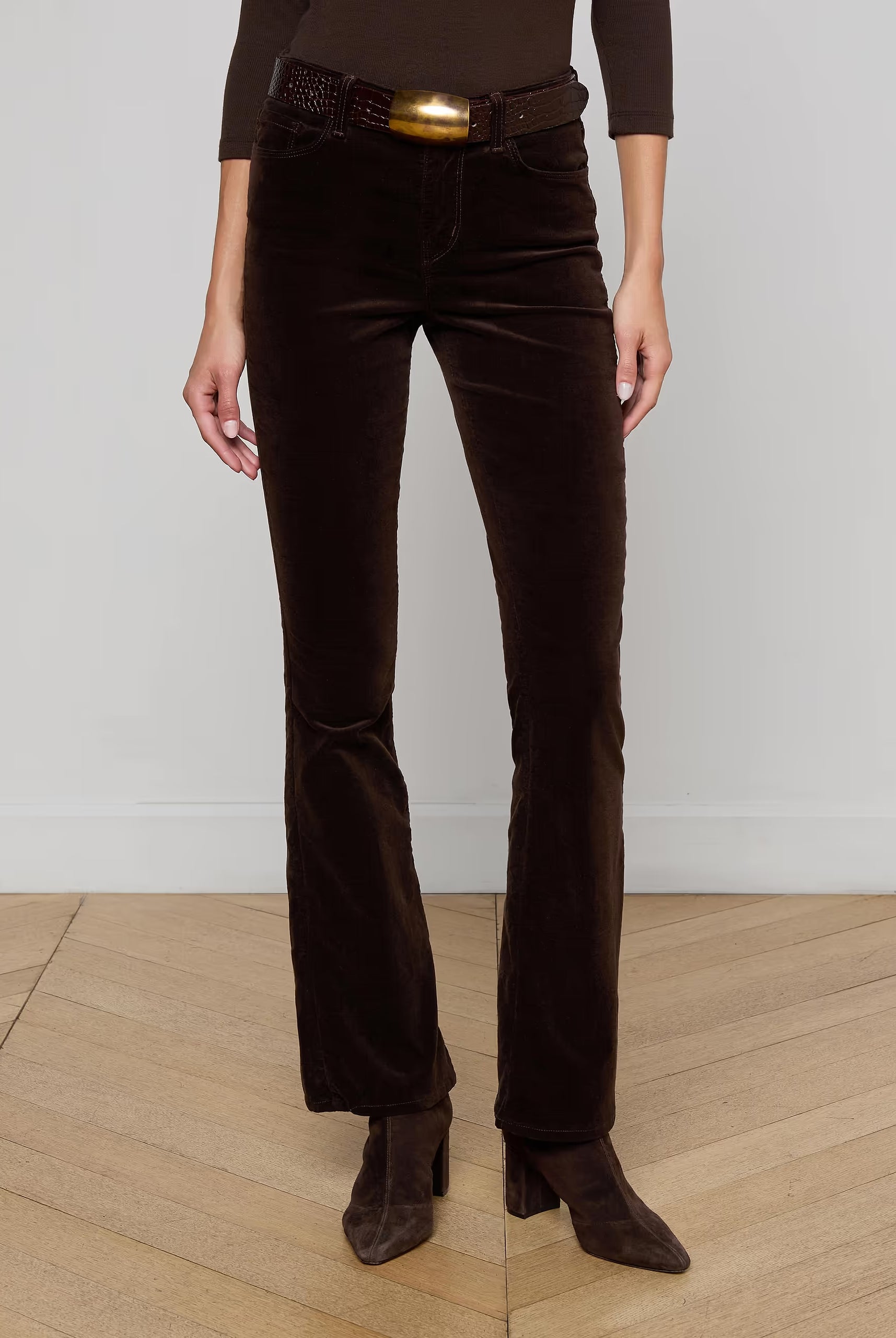 Stevie Velvet Jean - Coffee Bean by L'agence — alternate view
