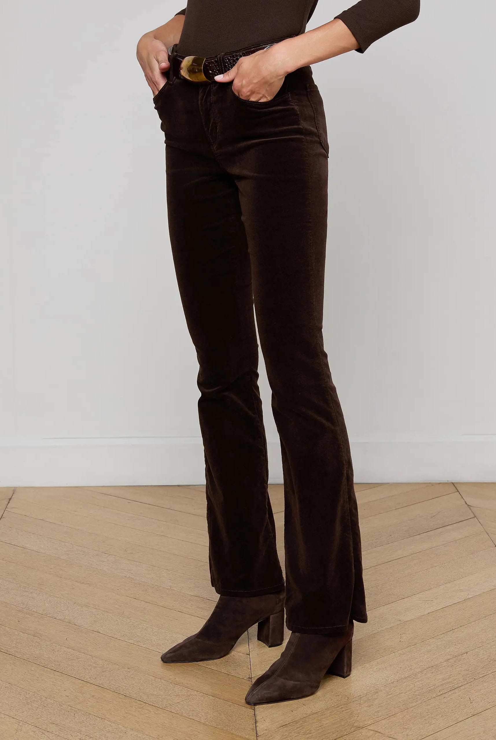 Stevie Velvet Jean - Coffee Bean by L'agence — view 3