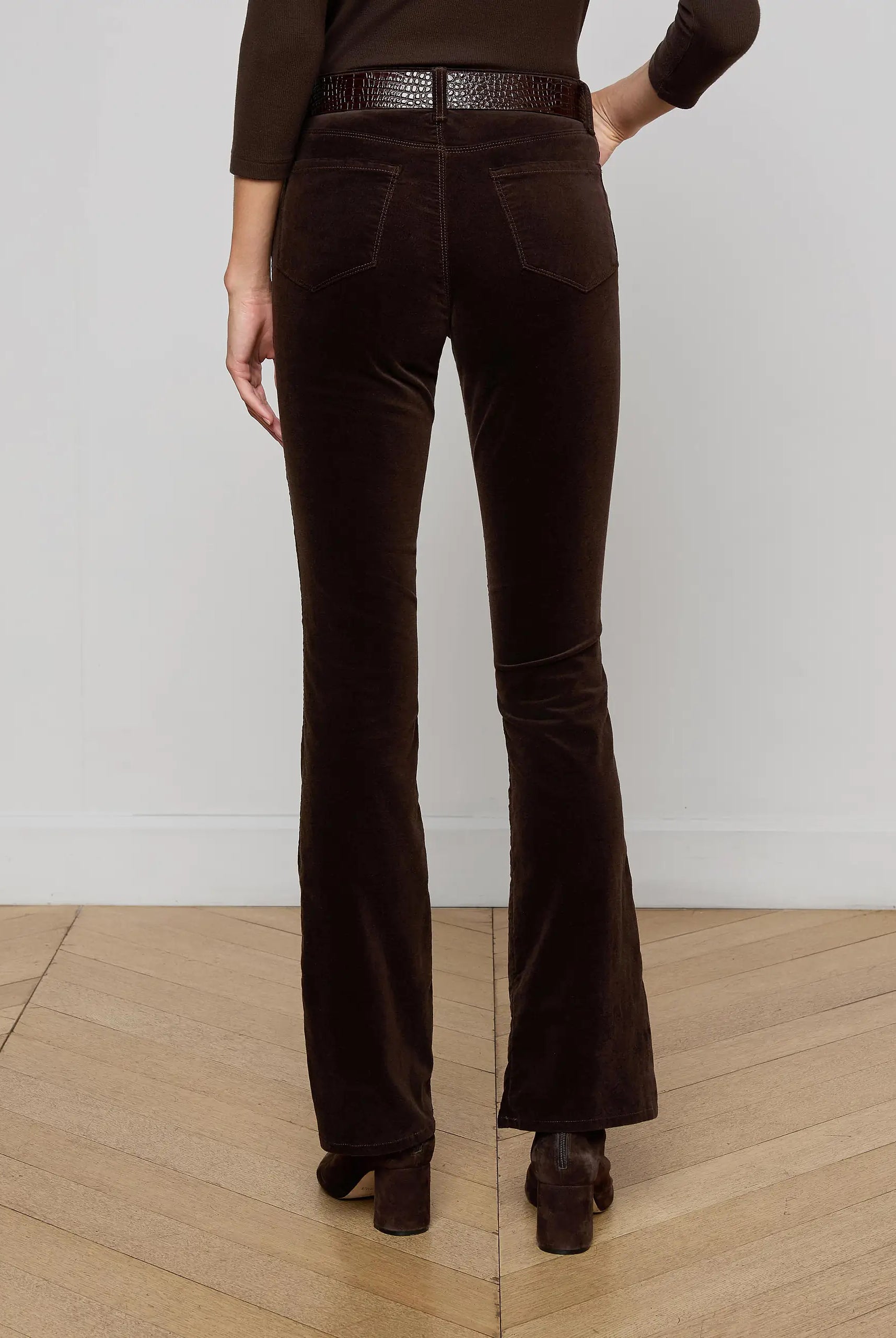 Stevie Velvet Jean - Coffee Bean by L'agence — view 4