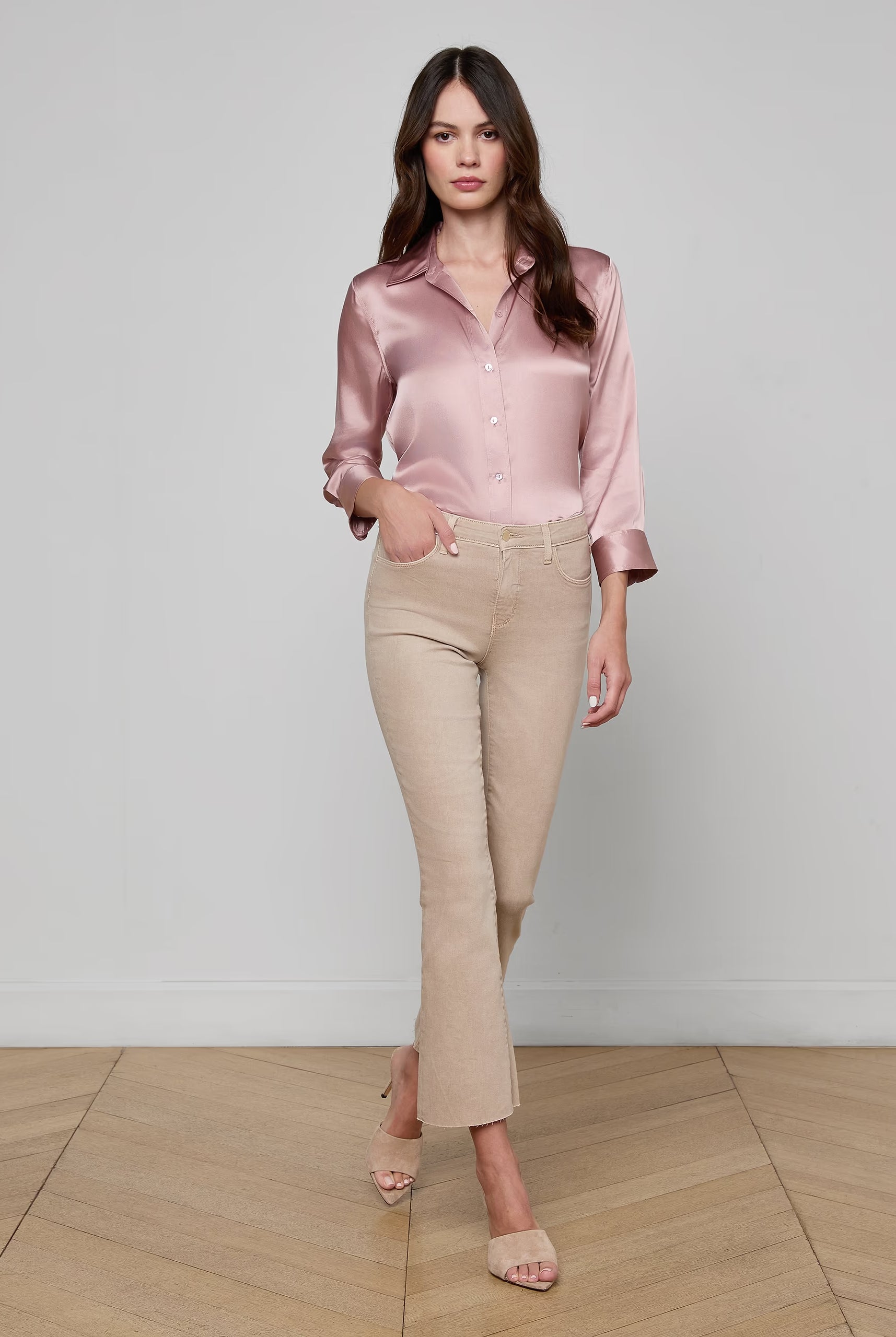 Kendra Cropped Flare Jean - Biscuit by L'agence | 25 South Boutiques