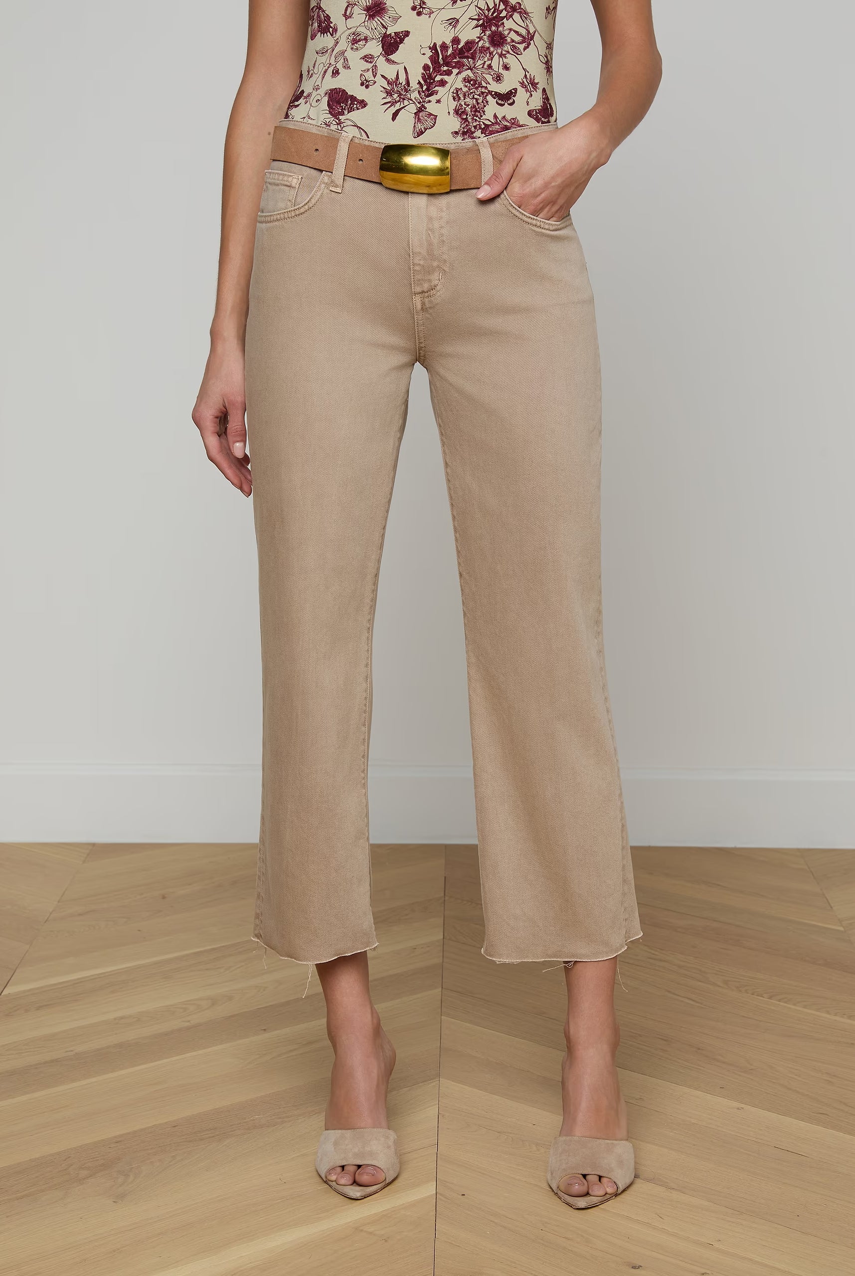 Wanda Cropped Wide Leg Jean - Biscuit by L'agence — alternate view