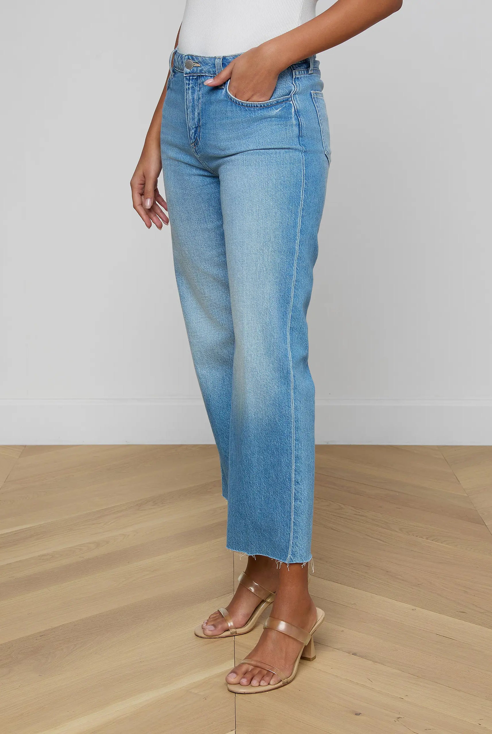 Wanda Cropped Wide Leg Jean - Anaheim by L'agence — view 3