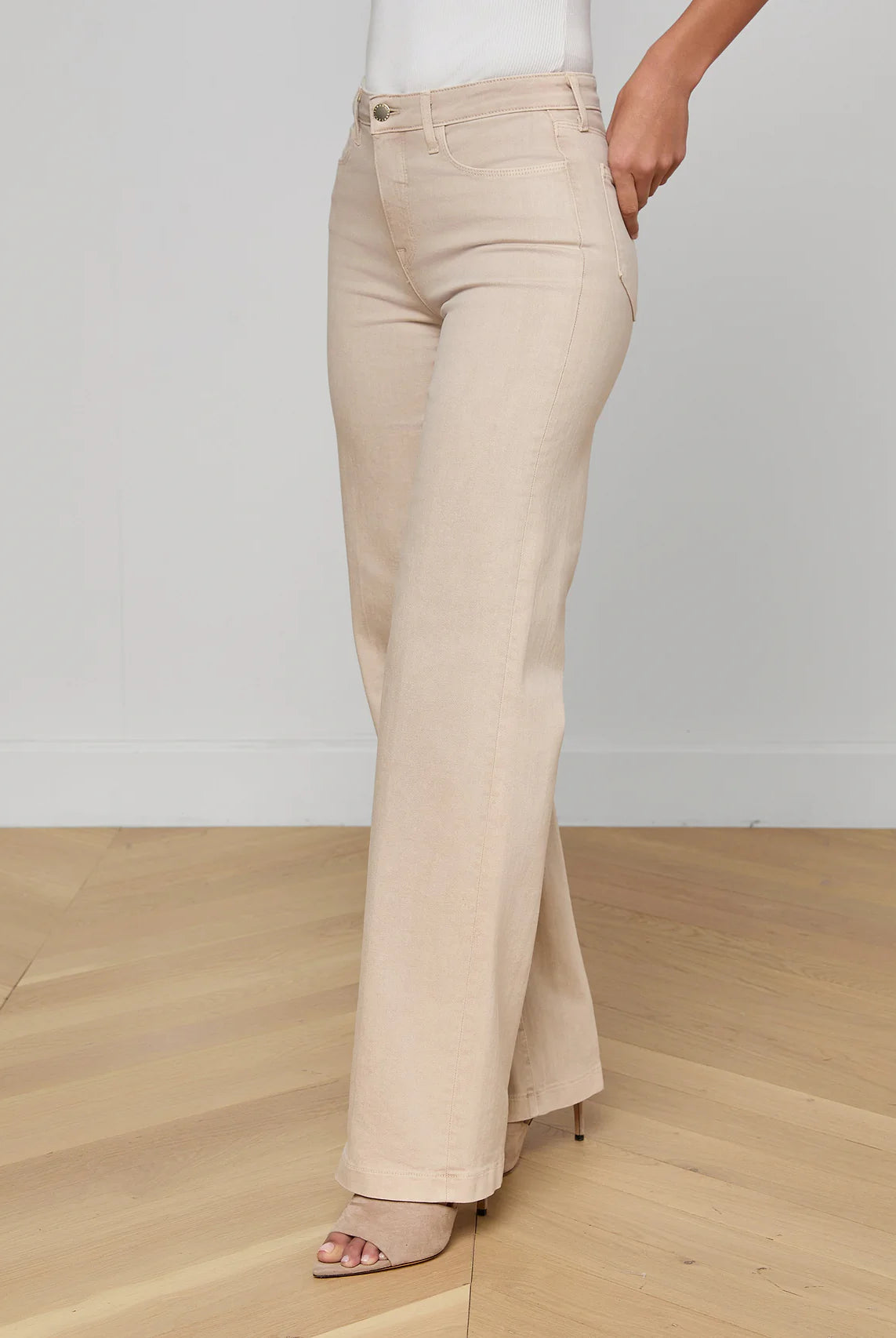 Clayton Wide-Leg Jean - Biscuit by L'agence — view 3