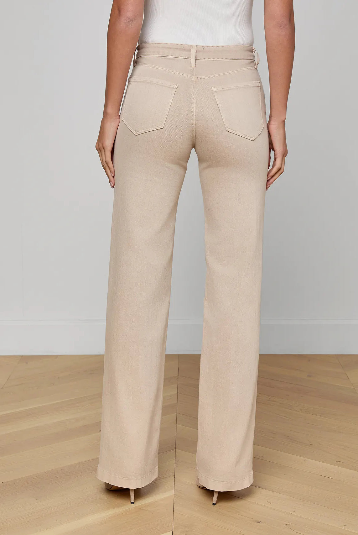 Clayton Wide-Leg Jean - Biscuit by L'agence — view 4
