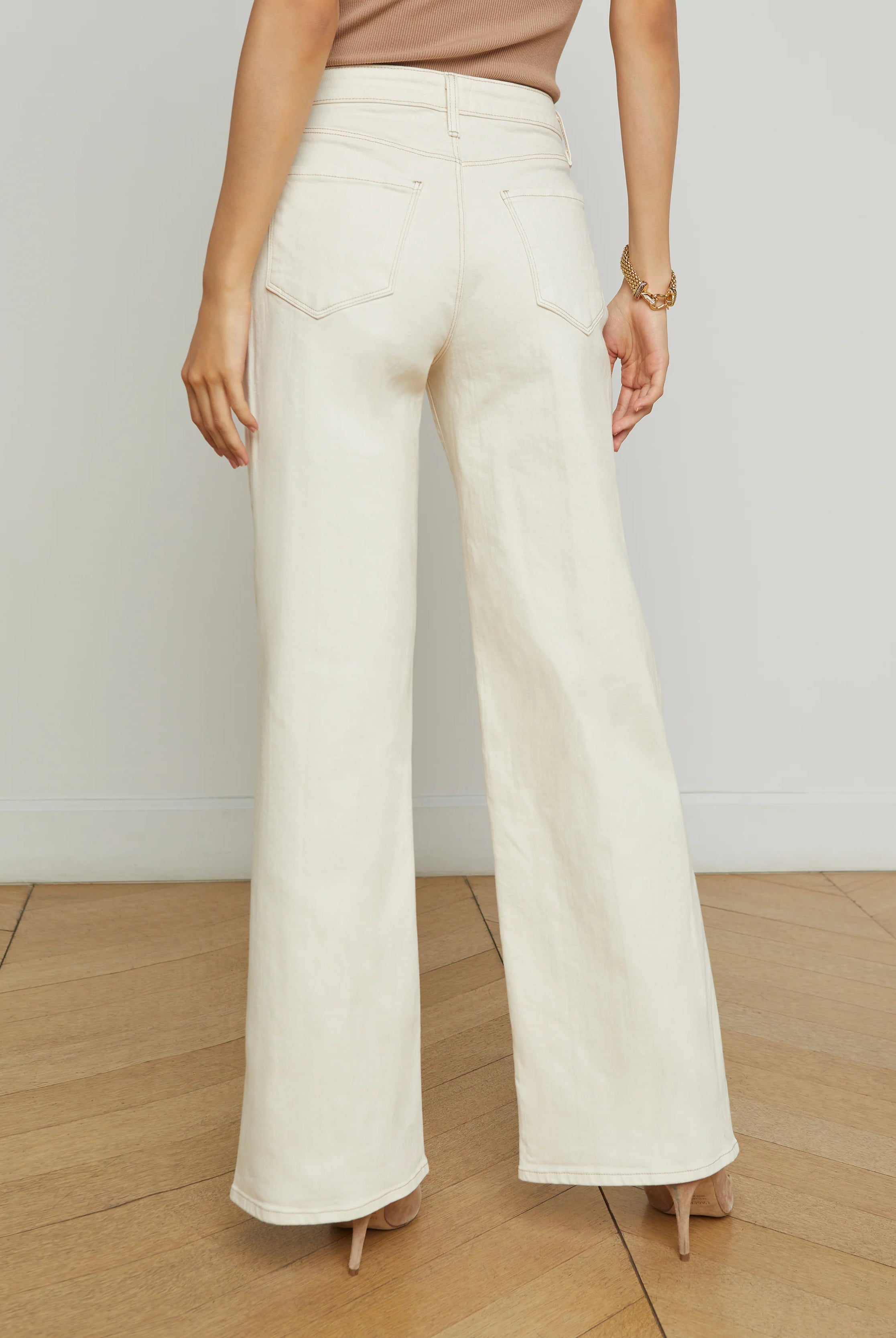Alicent Wide Leg Jean - Macadamia by L'agence — view 4