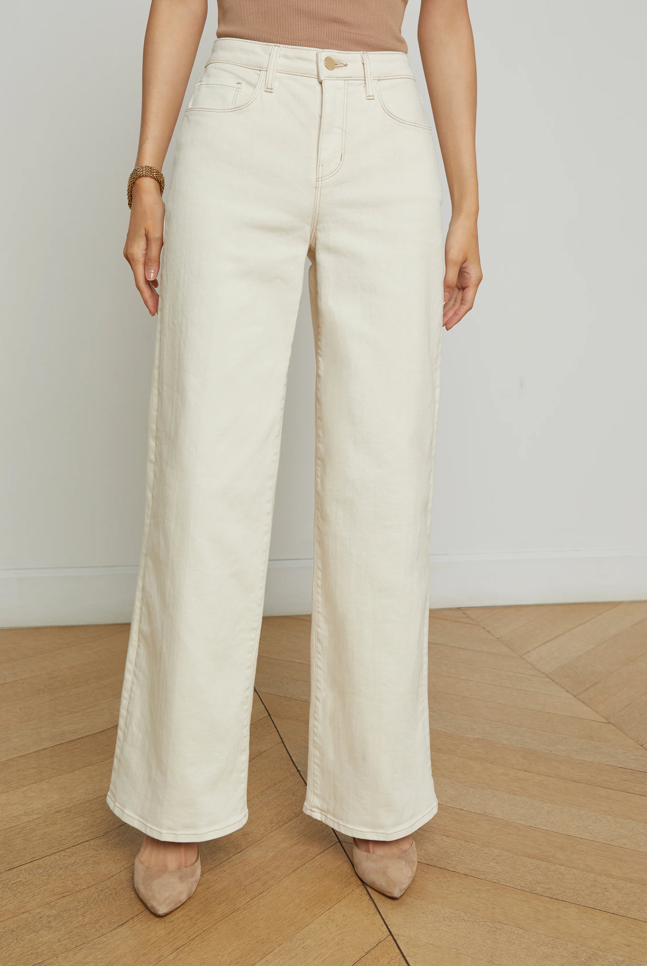 Alicent Wide Leg Jean - Macadamia by L'agence — alternate view