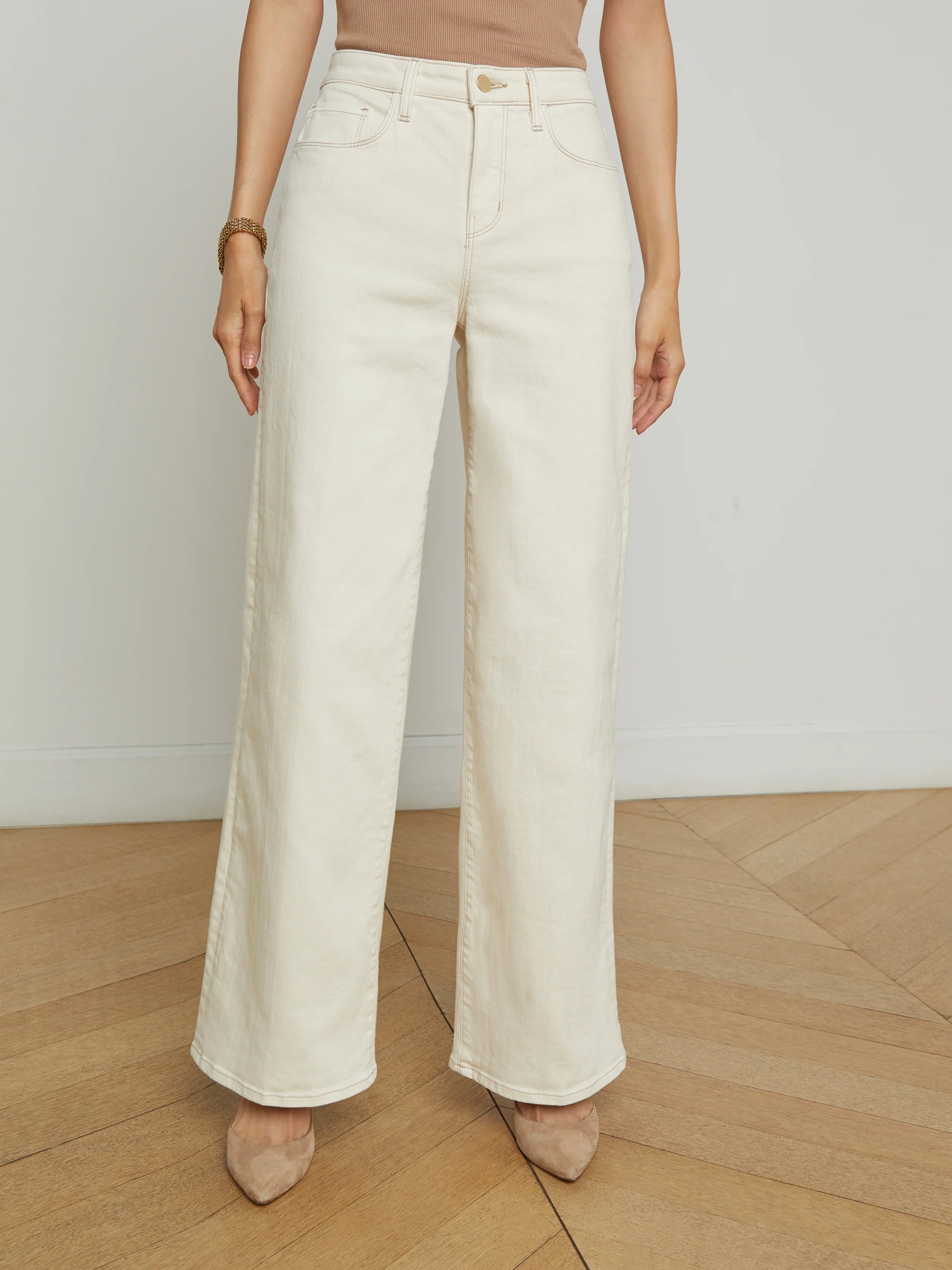 Alicent Wide Leg Jean - Macadamia by L'agence — alternate view