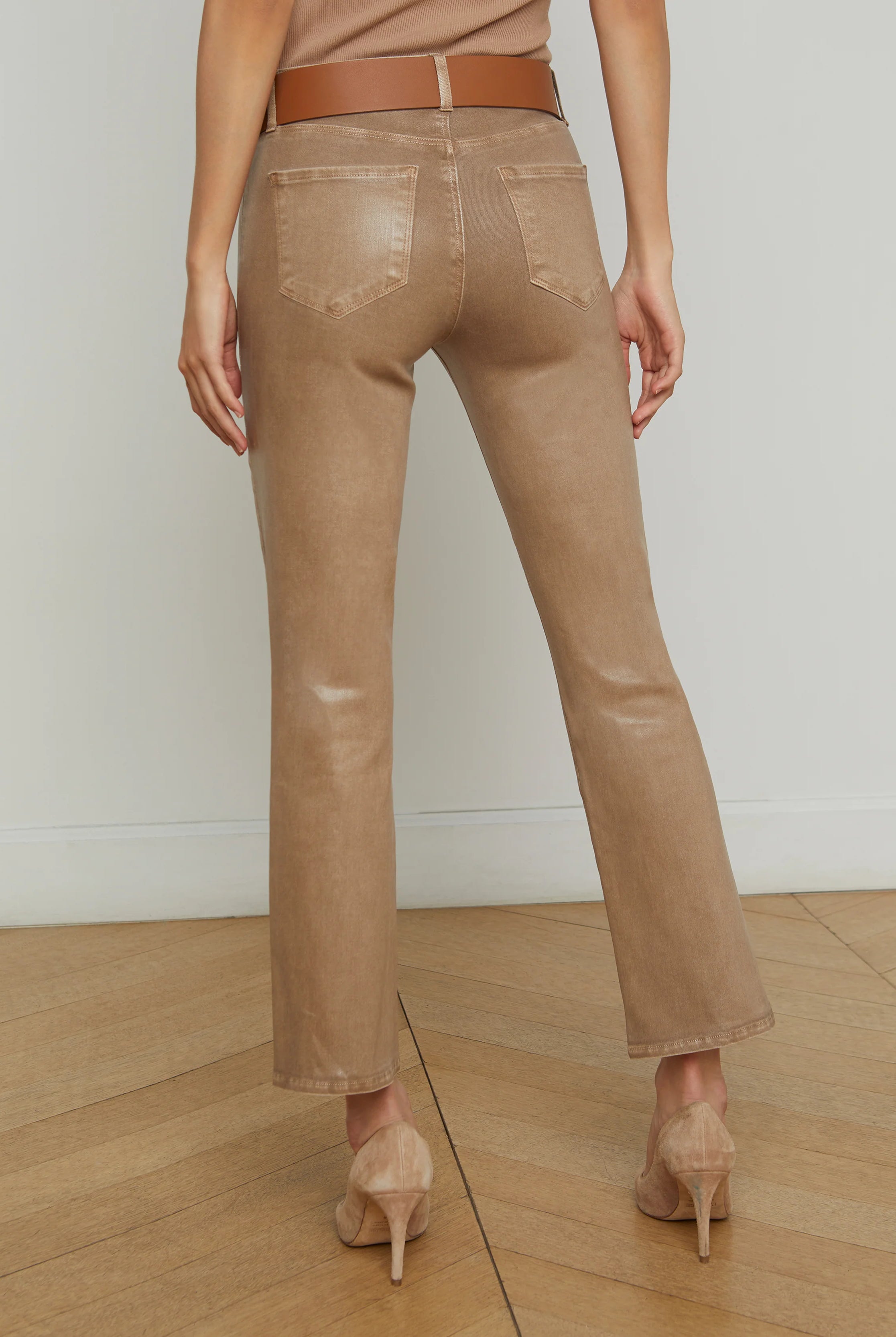Tati Coated Micro Boot Jean - Rye Coated by L'agence — view 4