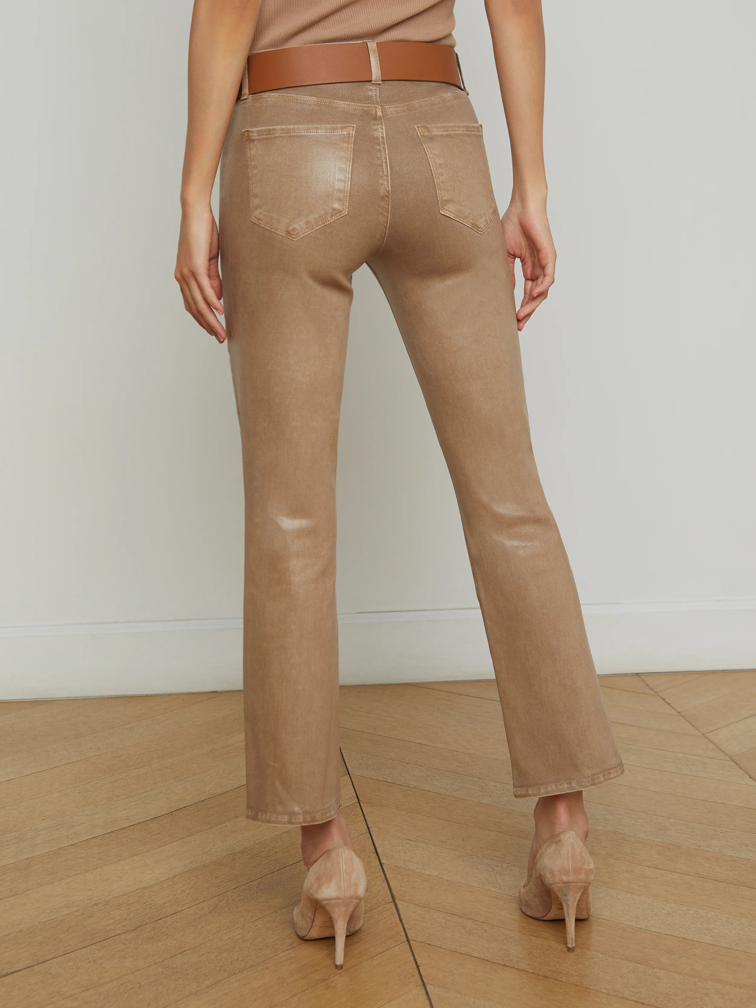 Tati Coated Micro Boot Jean - Rye Coated by L'agence — view 4
