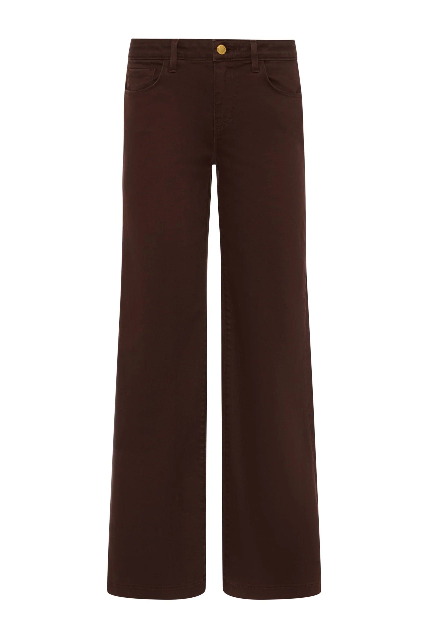 Joanne Low-Rise Wide-Leg Jean - Brown by L'agence — view 5