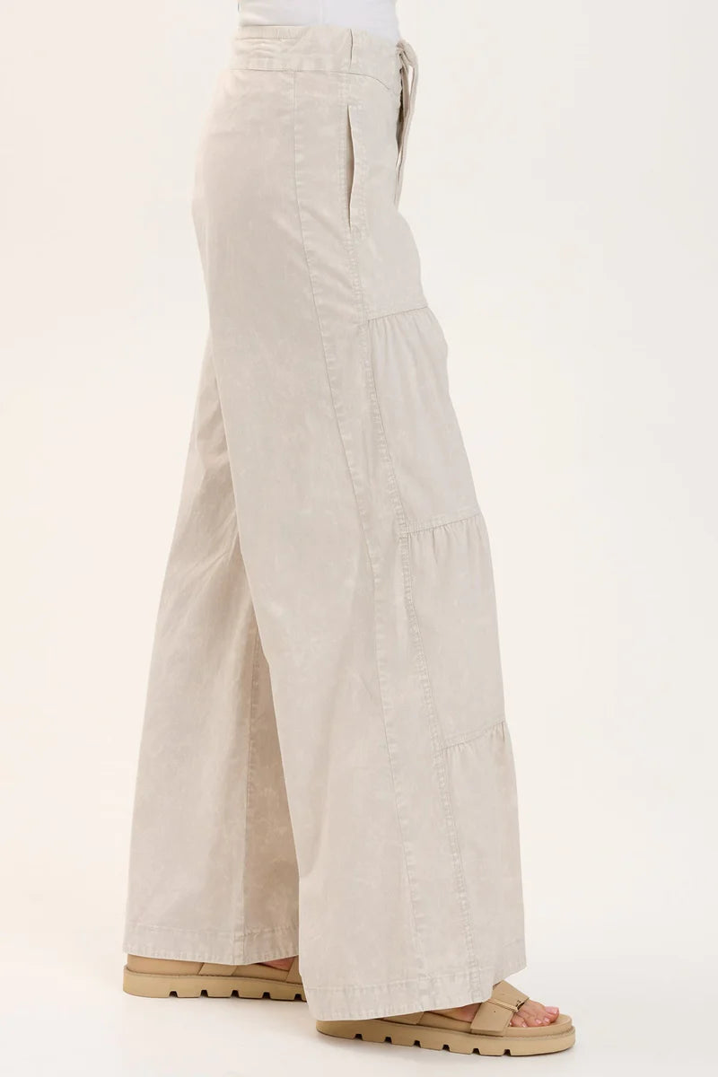 Terraced Wide Leg Pant - Feirie Wash Whitecap by XCVI — alternate view