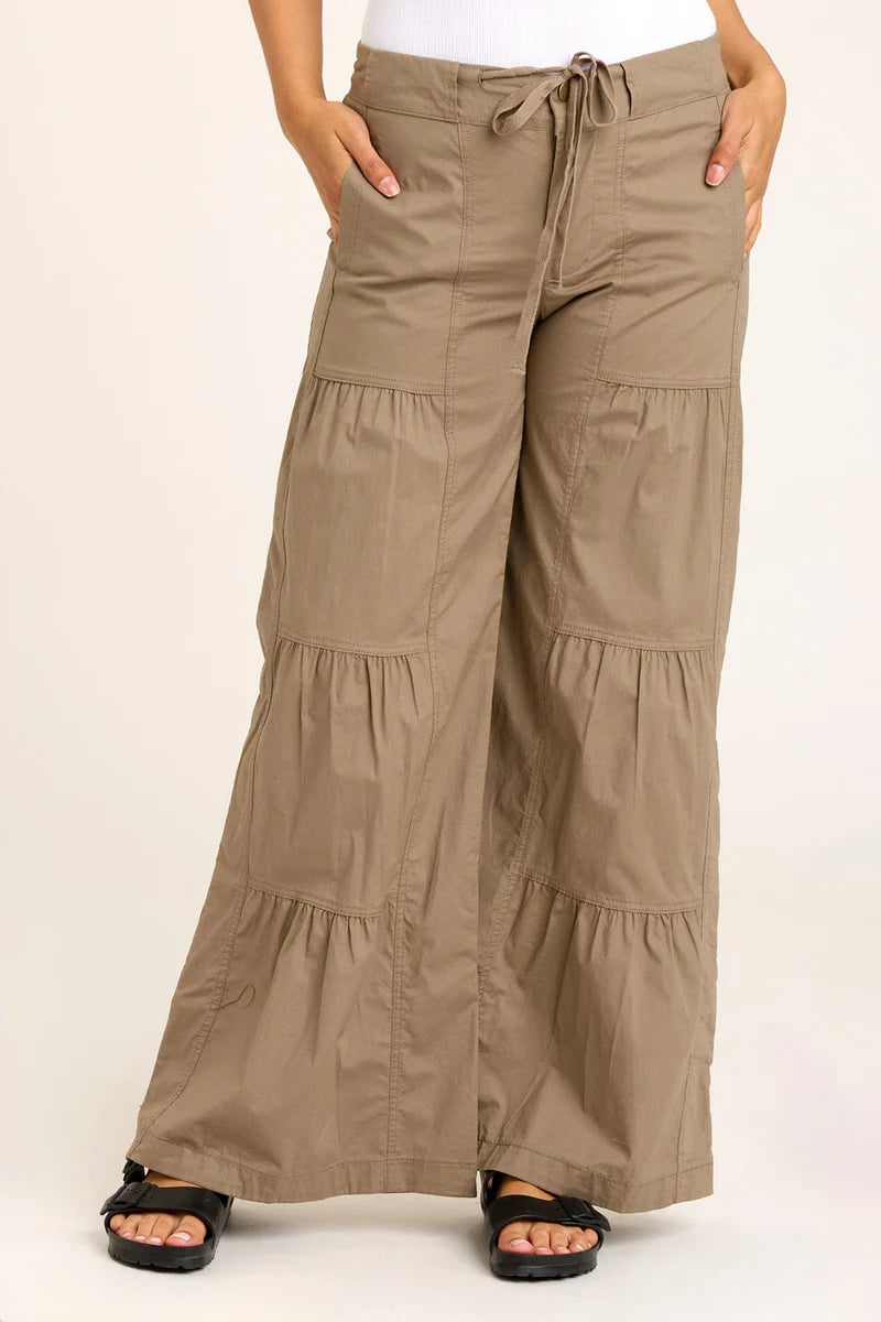 Terraced Wide Leg Pant - Truffle by XCVI | 25 South Boutiques