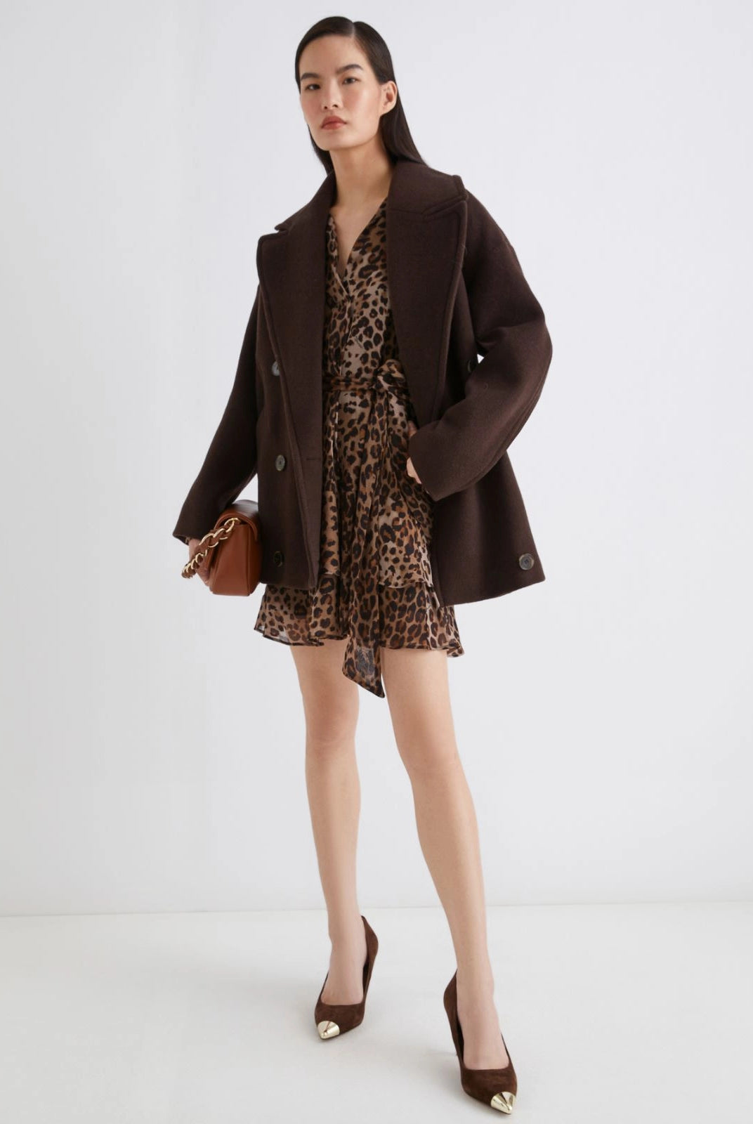 Oggeri Wool Blend Heavy Jacket - Pepper by Marella — alternate view