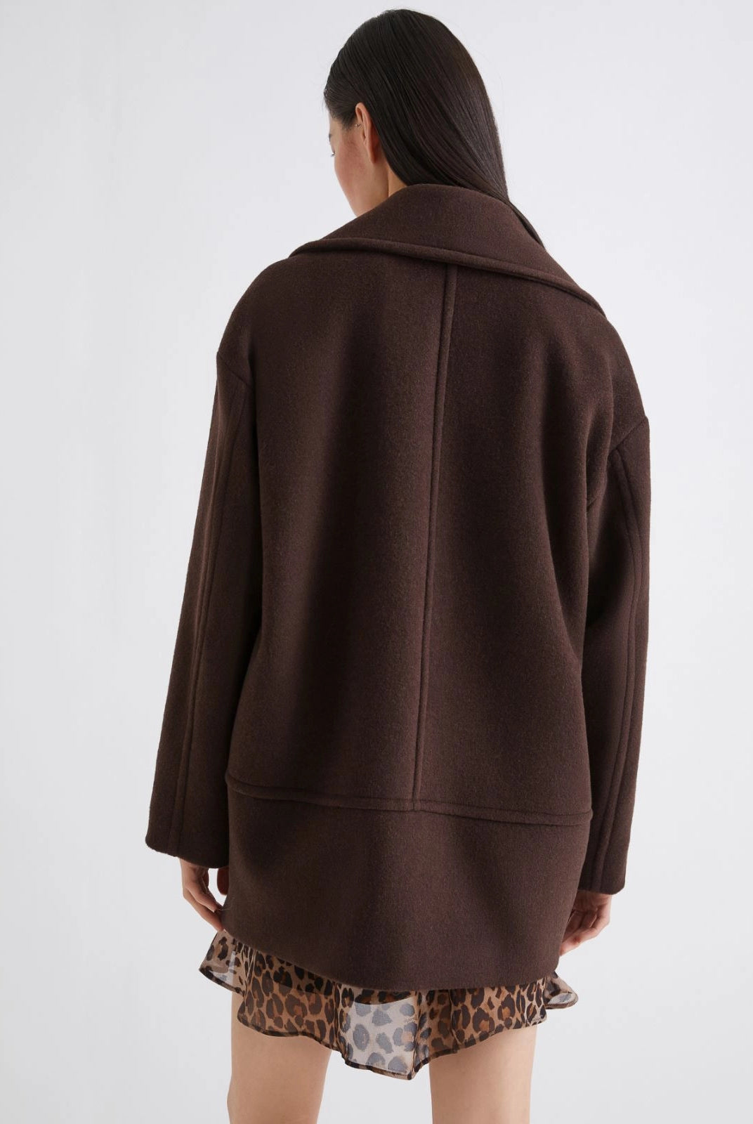 Oggeri Wool Blend Heavy Jacket - Pepper by Marella — view 4
