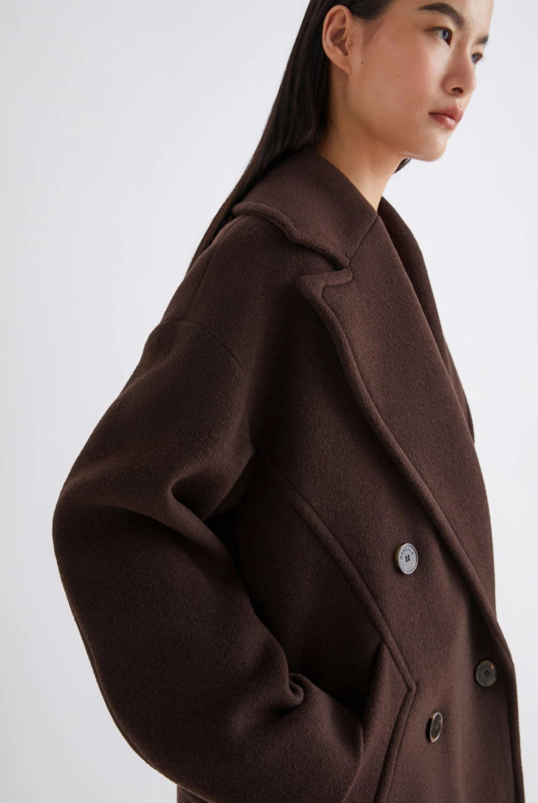 Oggeri Wool Blend Heavy Jacket - Pepper by Marella — view 3