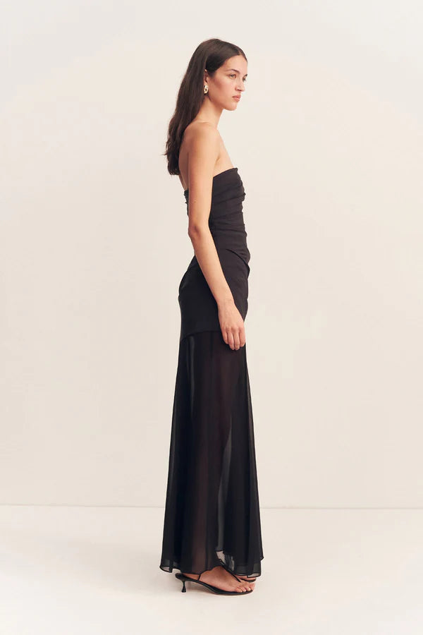 Blainey Strapless Draped Maxi Dress - Black by Shona Joy — view 4