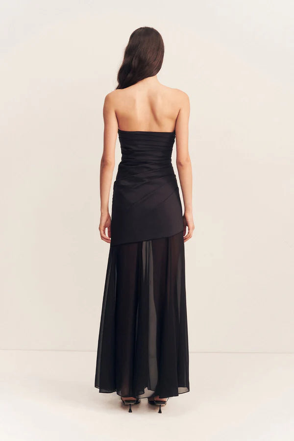 Blainey Strapless Draped Maxi Dress - Black by Shona Joy — view 5