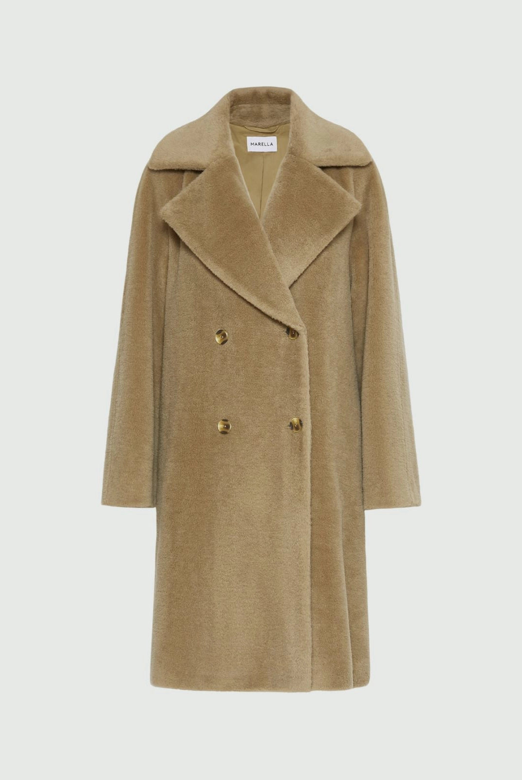Rosalia Double Breasted Coat - Tan Olive by Marella — view 5