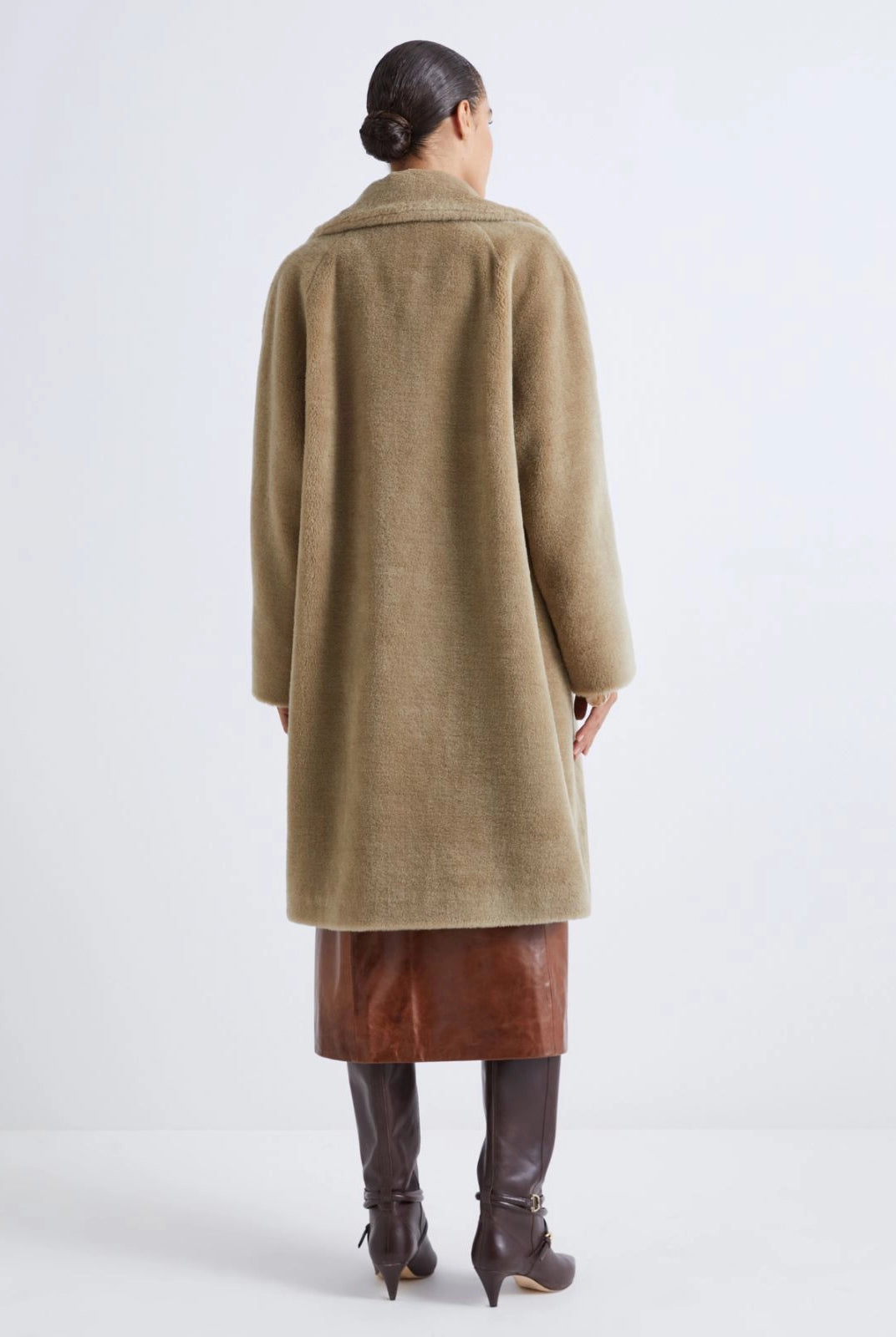Rosalia Double Breasted Coat - Tan Olive by Marella — view 4