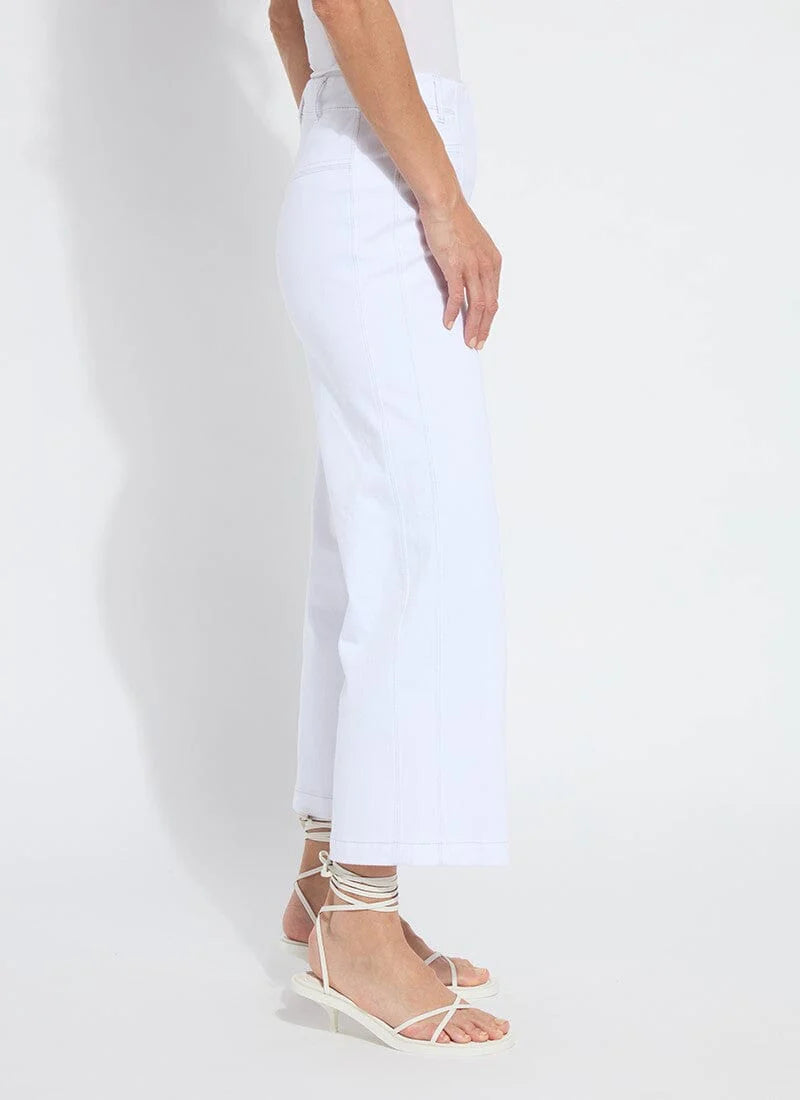 Layton Wide Leg Crop - White by Lysse — alternate view