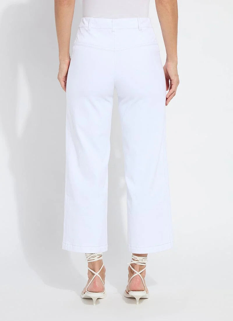 Layton Wide Leg Crop - White by Lysse — view 3