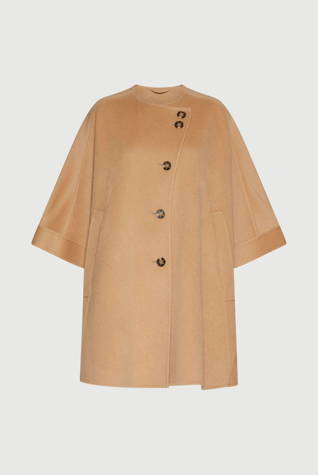 Cantore Wool Blend Cape - Camel by Marella — view 6
