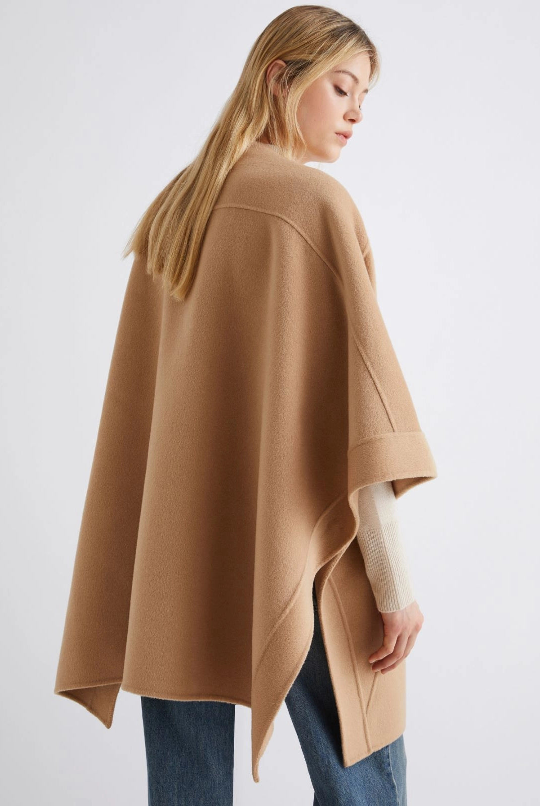 Cantore Wool Blend Cape - Camel by Marella — view 4