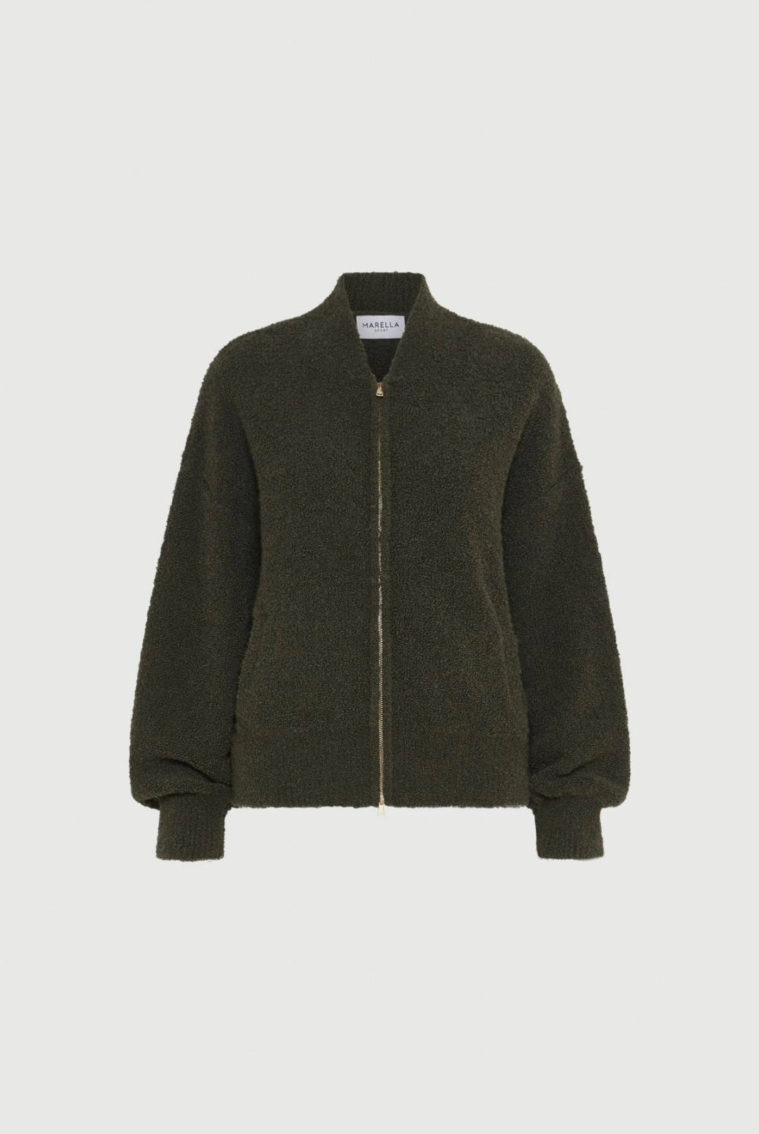 Oronte Bouclé Bomber Jacket - Khaki by Marella — view 5