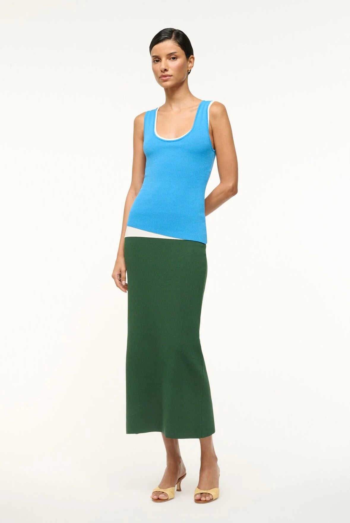 Hermosa Dress - Jungle Sky Ivory by STAUD — view 3