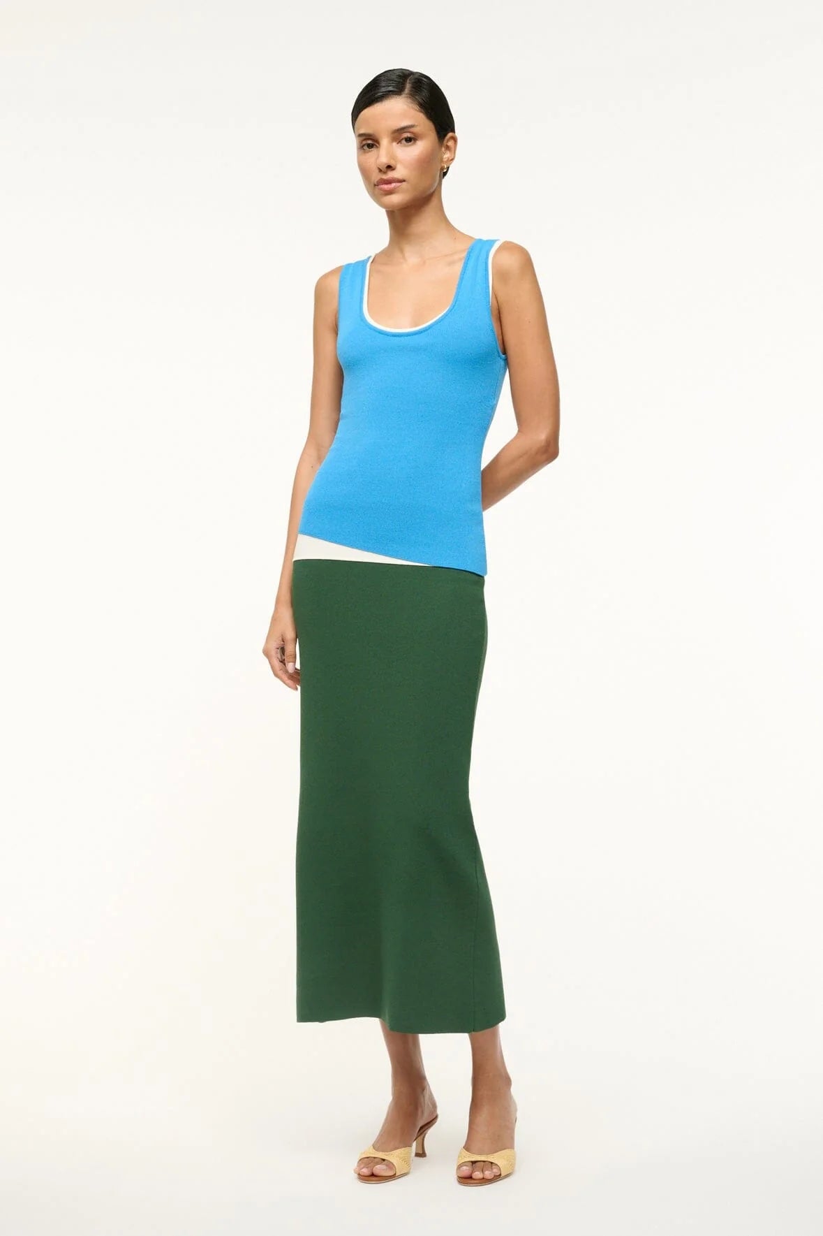 Hermosa Dress - Jungle Sky Ivory by STAUD — view 3