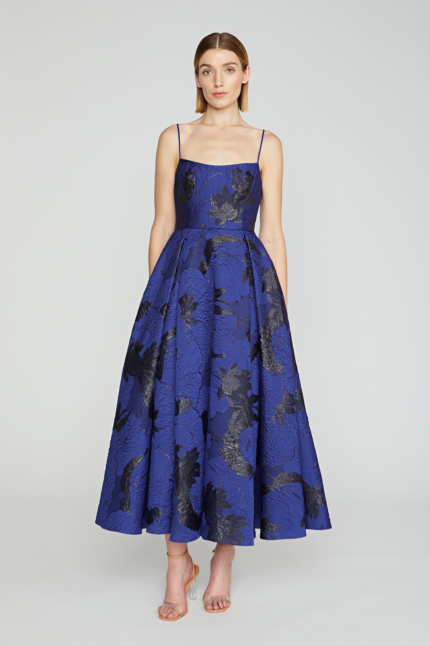 Nicolette Floral Jacquard Maxi Dress - Marine Black by ML Monique Lhuillier | 25 South Boutiques